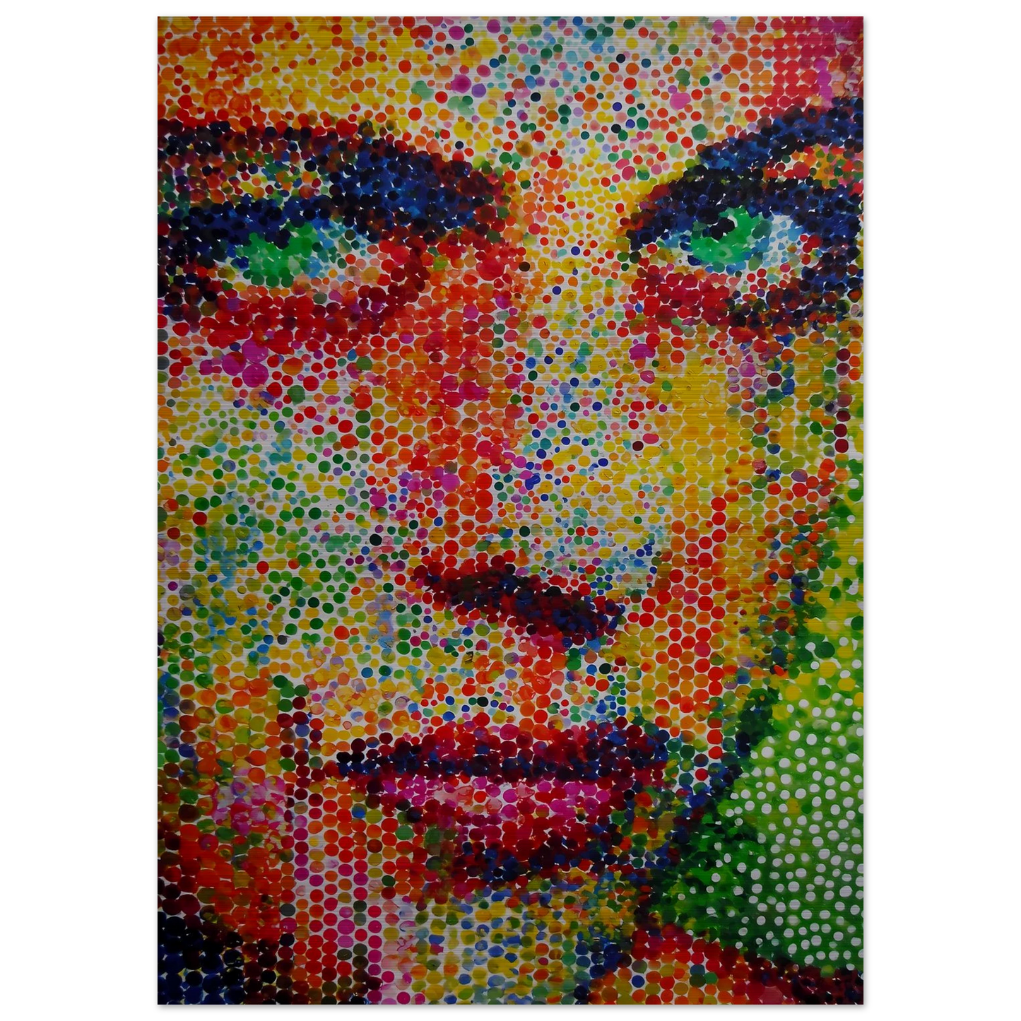 Le Visage en Points — tableau aluminium — vue 4 — art mural STNCL