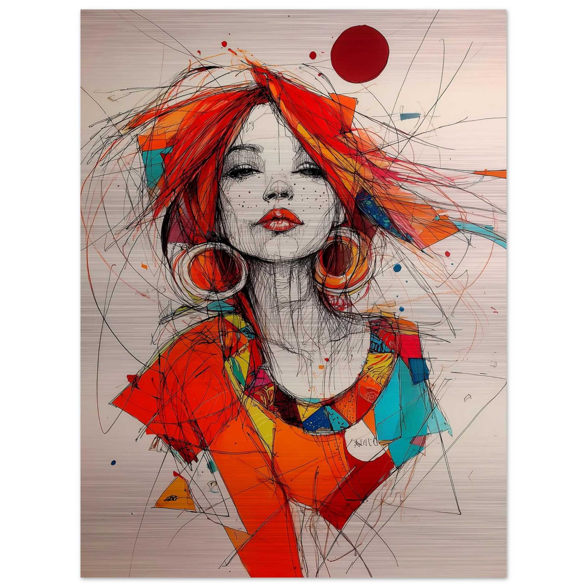 Créoles et Crayon — tableau aluminium — vue 5 — art mural STNCL