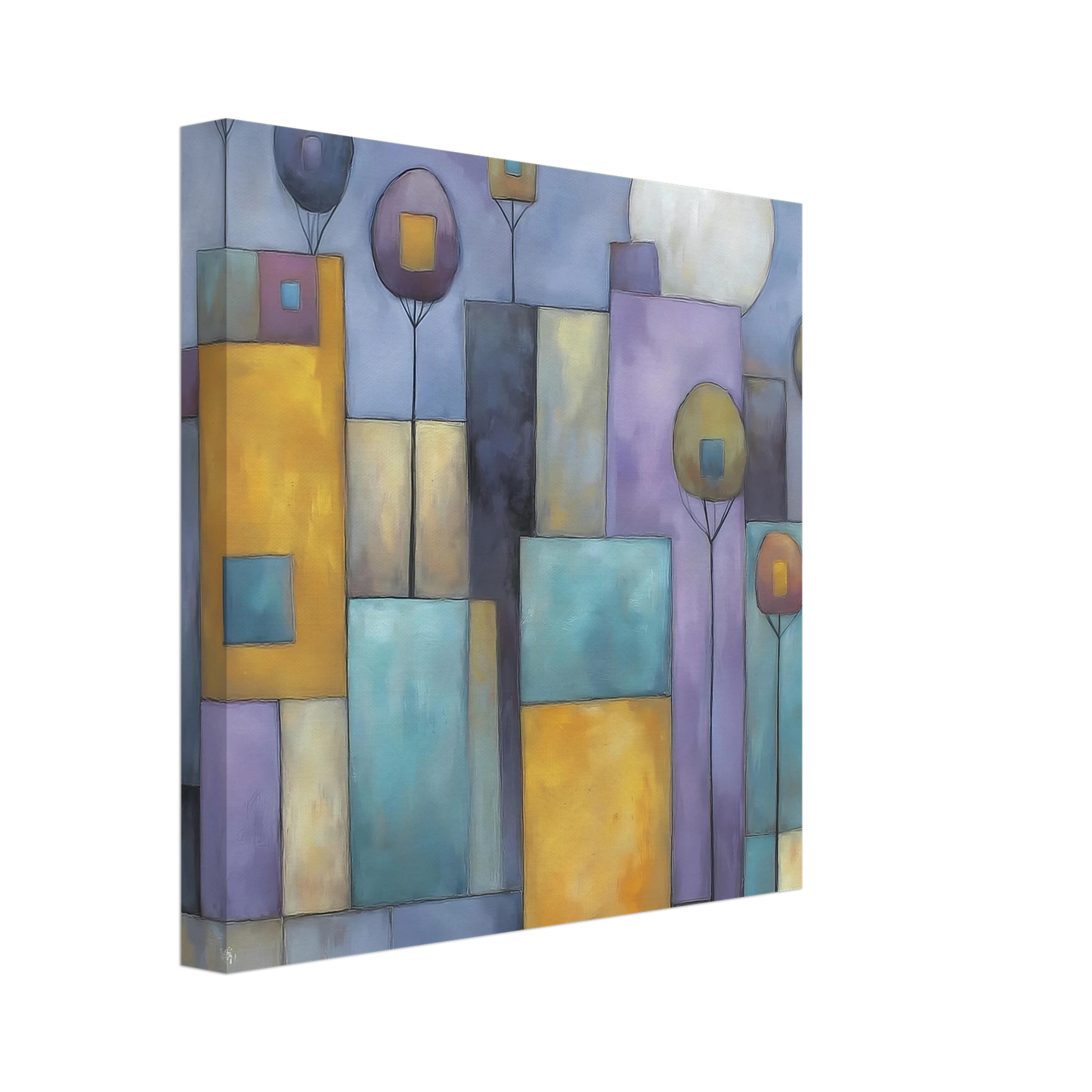 Ville sous la Lune — tableau sur toile — vue 2 — art mural STNCL