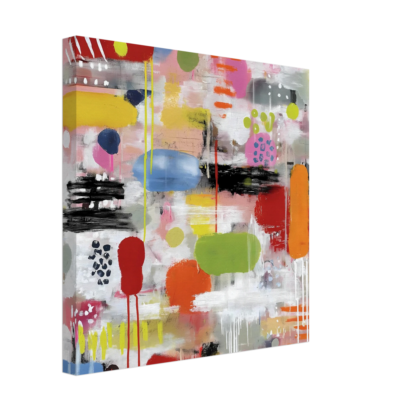 Confettis Suspendus — tableau sur toile — vue 3 — art mural STNCL