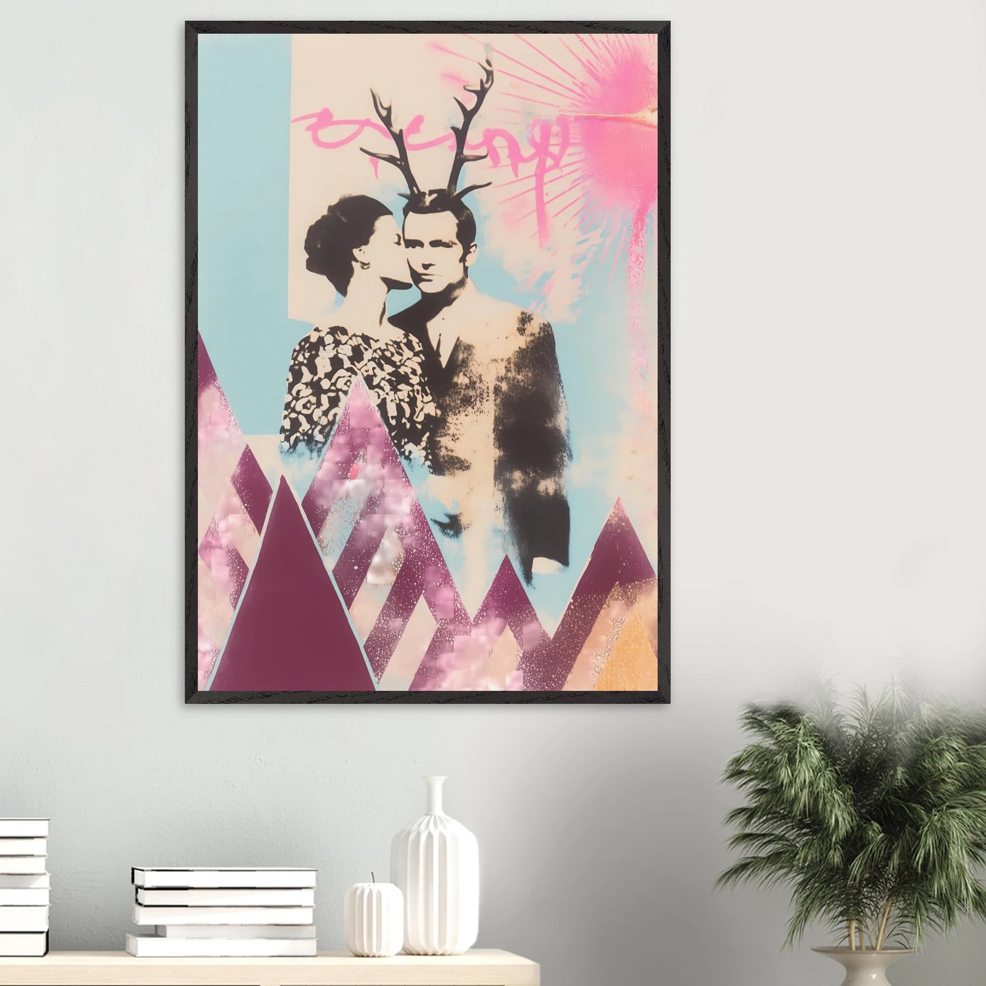 Le Couple aux Bois — tableau encadré bois — vue 16 — art mural STNCL