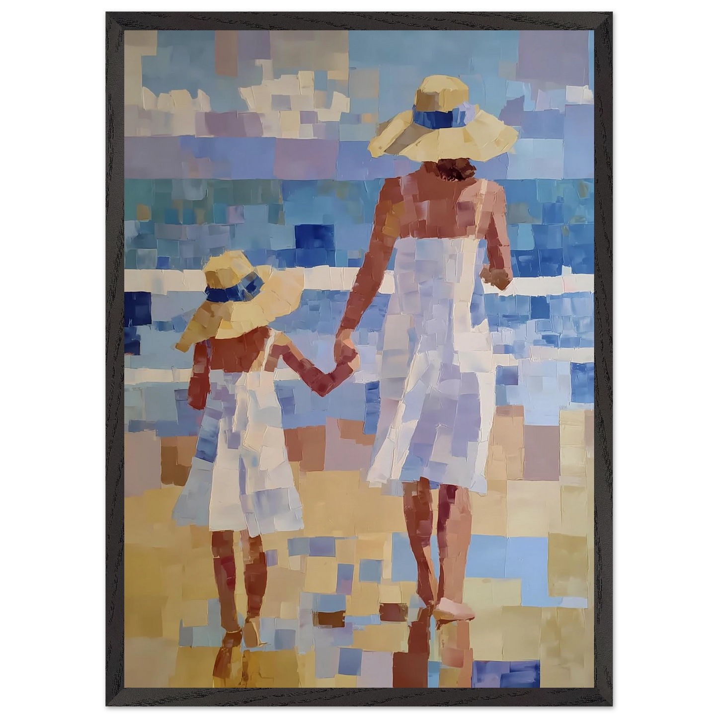 Main dans la Main — tableau encadré bois — vue 10 — art mural STNCL
