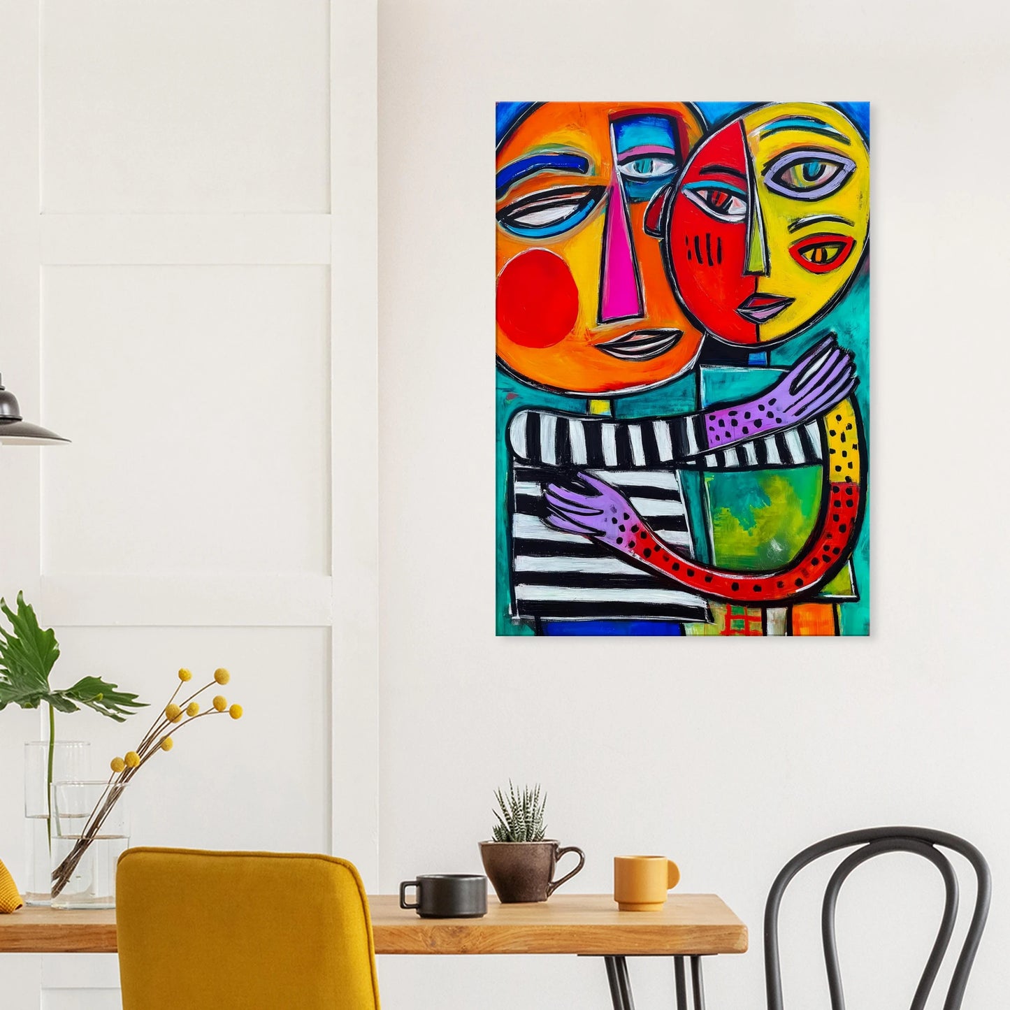 Étreinte Cubiste — tableau sur toile — vue 8 — art mural STNCL