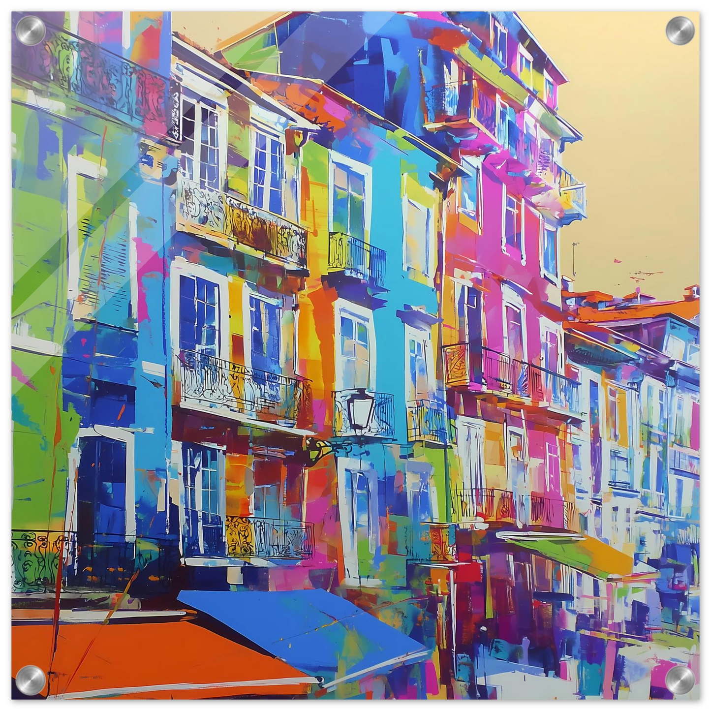 Balcons Colorés — tableau plexiglas — vue 2 — art mural STNCL