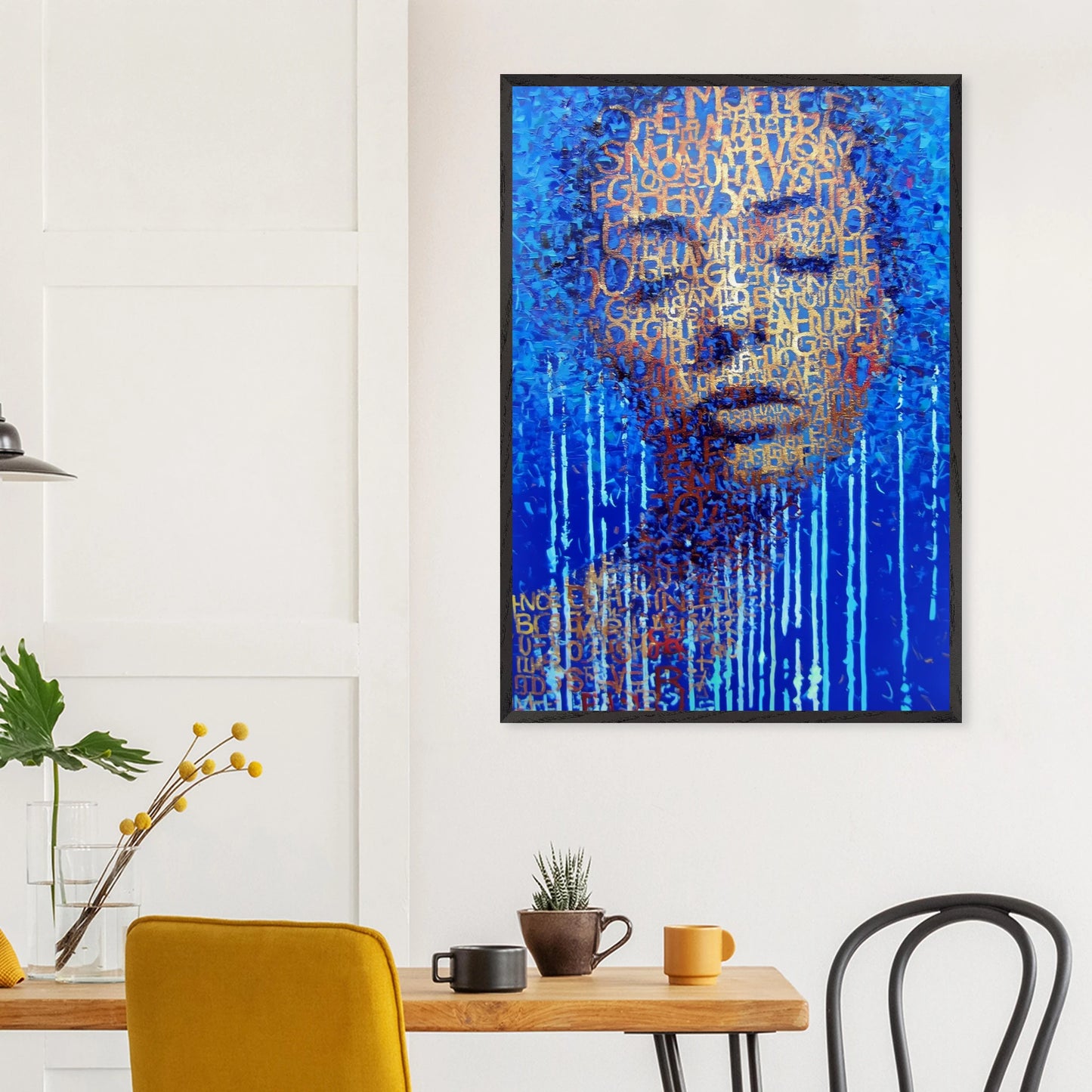 Visage de Lettres — tableau encadre bois — vue 18 — art mural STNCL