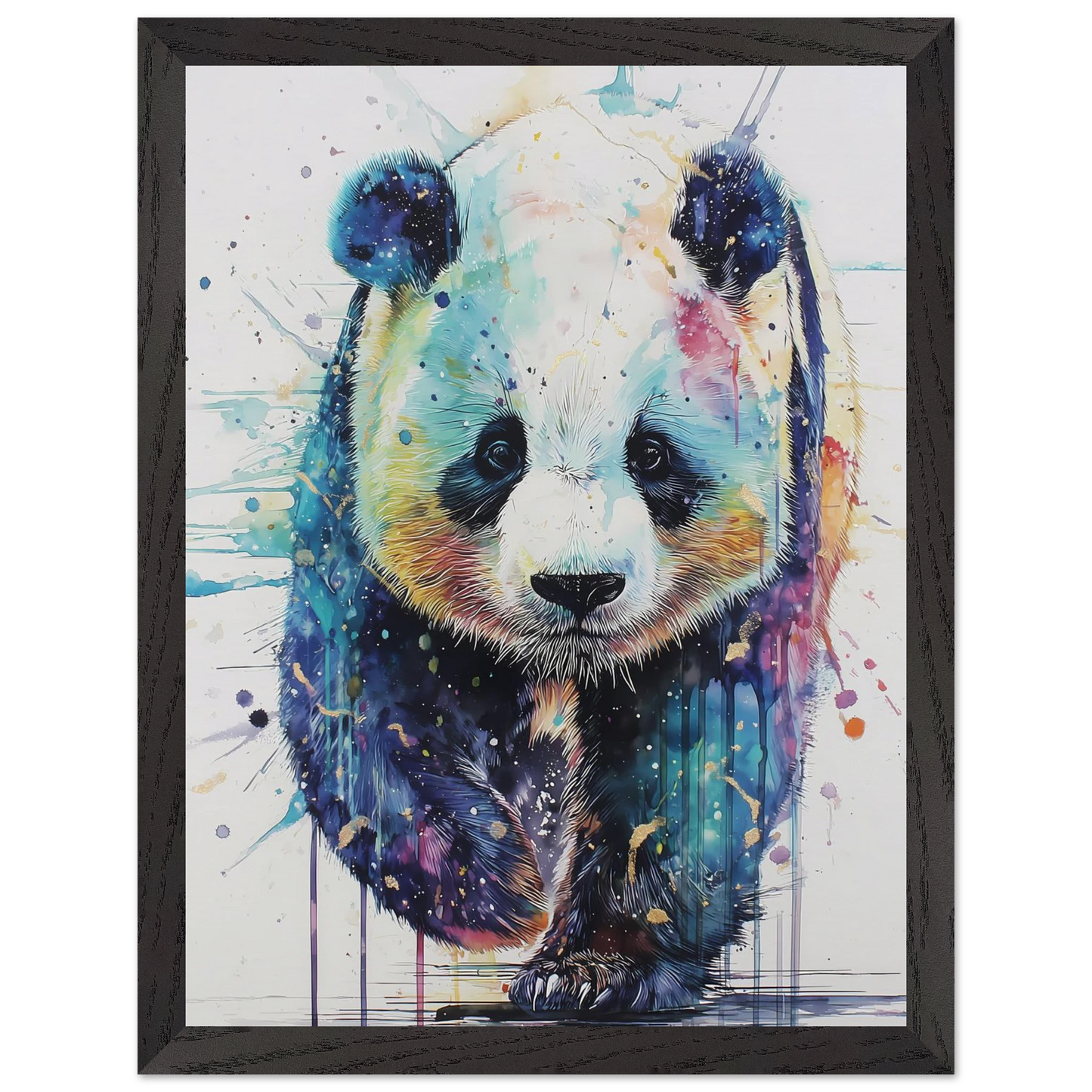 Panda Constellé — tableau encadré bois — vue 4 — art mural STNCL