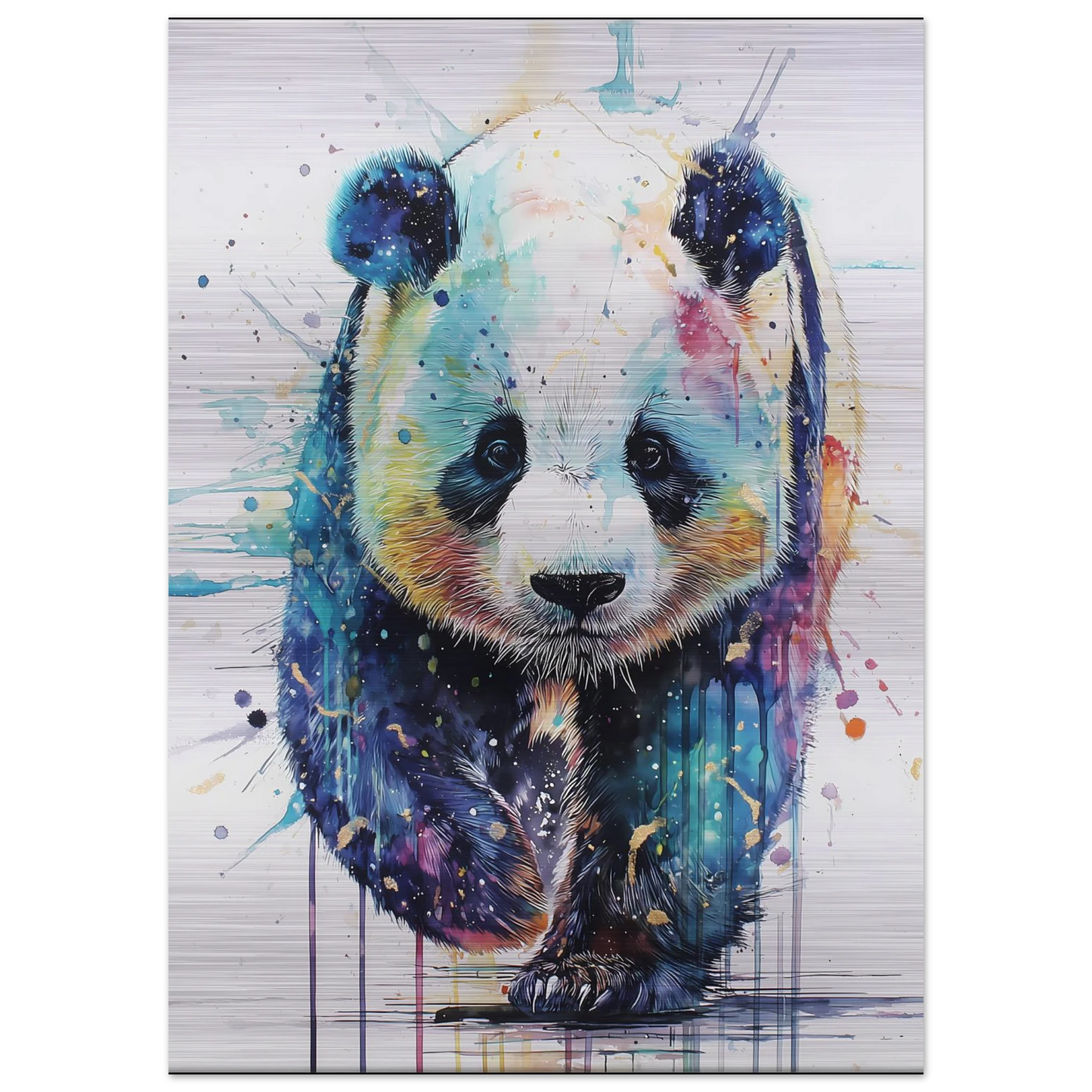 Panda Constellé — tableau aluminium — vue 4 — art mural STNCL