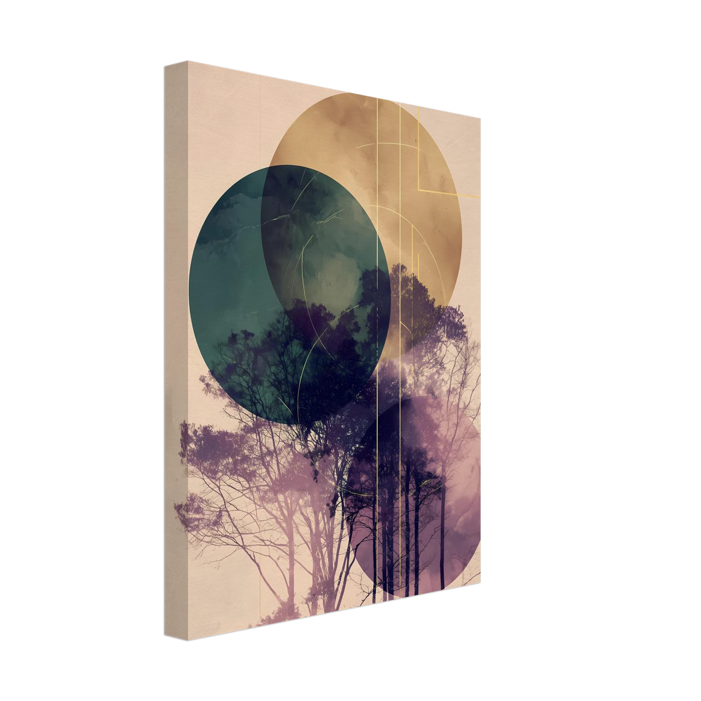 Forêt sous les Lunes — tableau sur toile — vue 4 — art mural STNCL