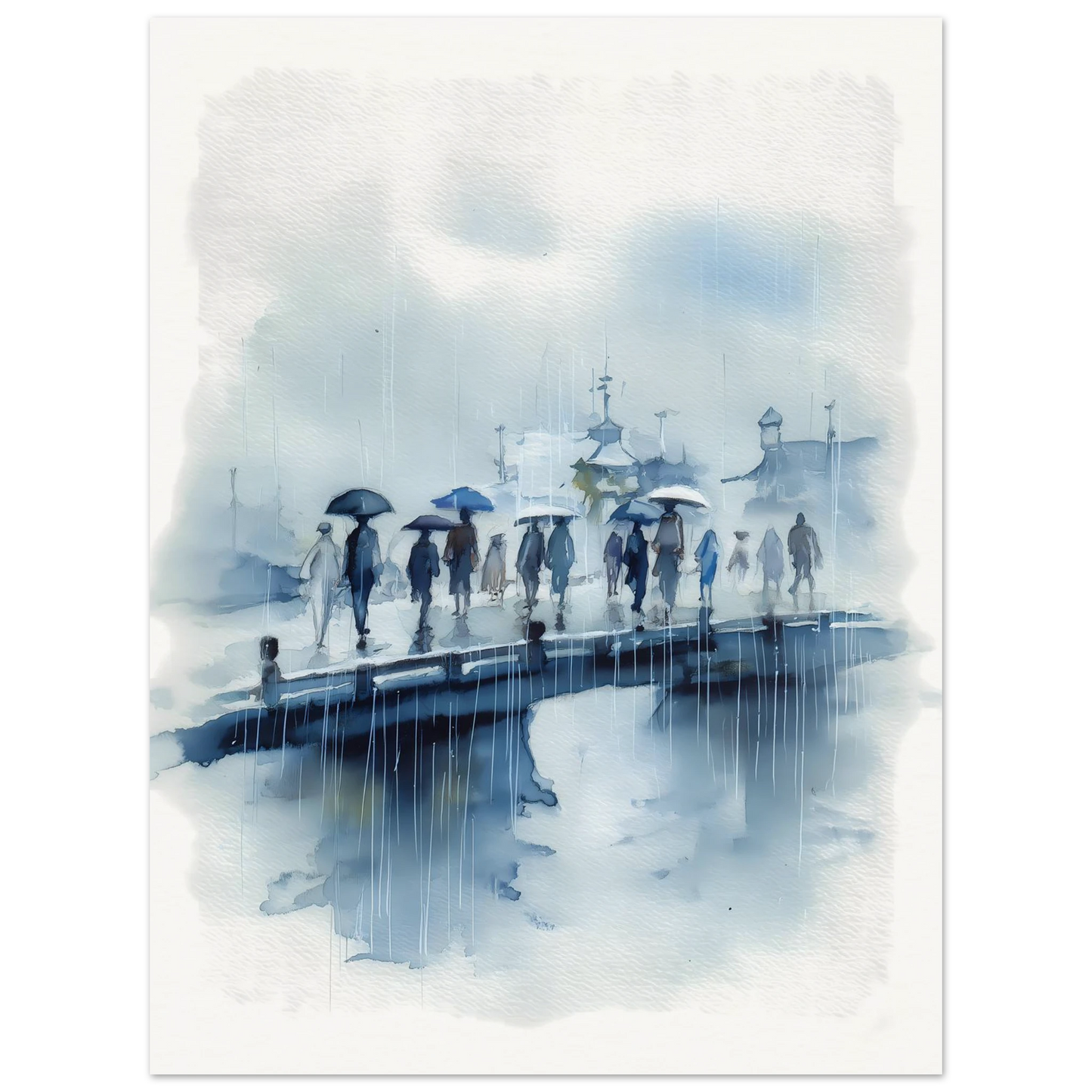 Pluie sur le Pont — affiche d'art — vue 3 — art mural STNCL