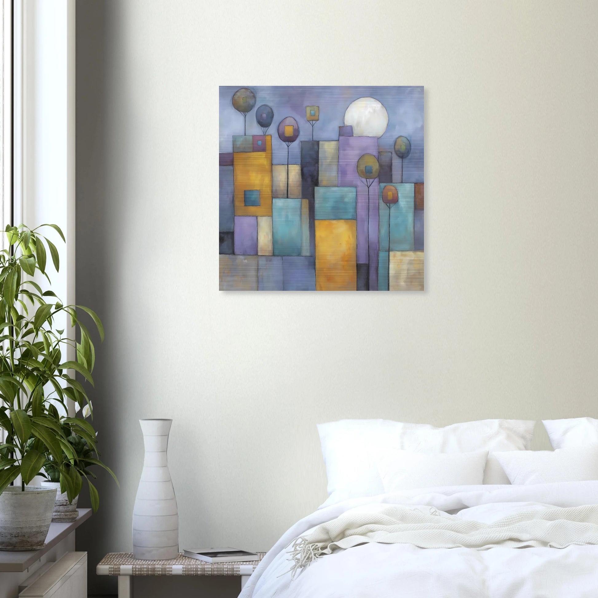 Ville sous la Lune — tableau aluminium — vue 6 — art mural STNCL