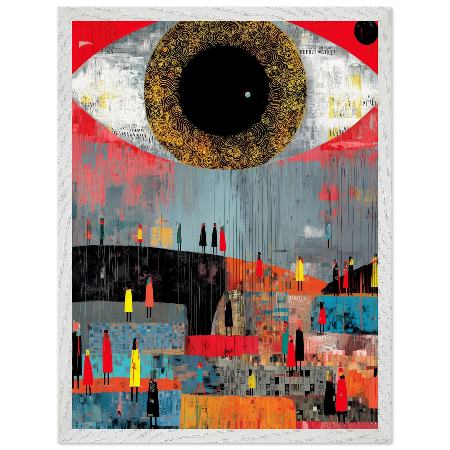L'Oeil et la Foule — tableau encadre bois — vue 8 — art mural STNCL