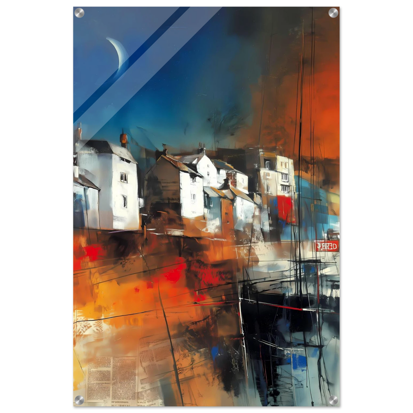 Port sous le Croissant de Lune — tableau plexiglas — vue 5 — art mural STNCL