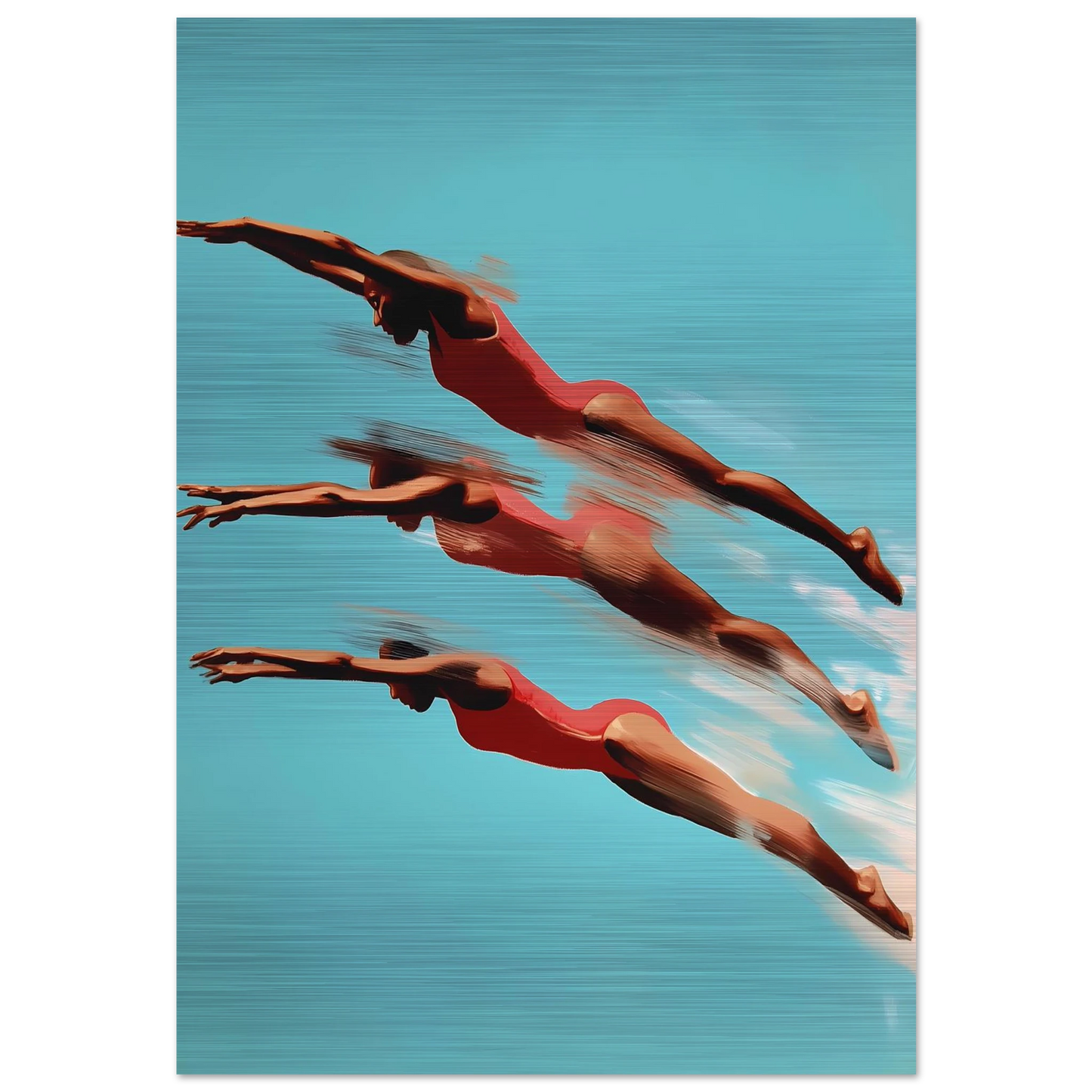 Trois Plongeuses — tableau aluminium — art mural STNCL