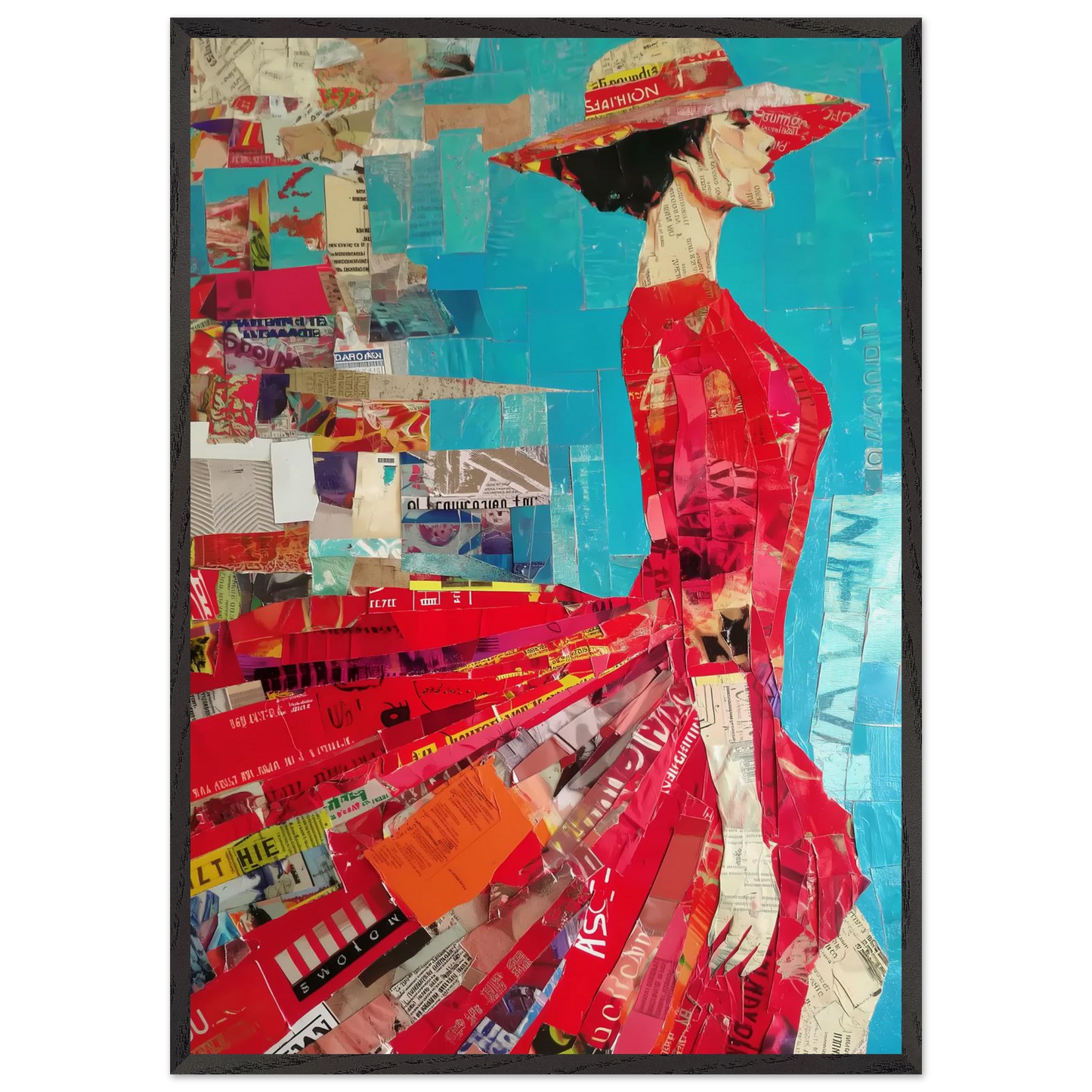 La Robe Rouge — tableau encadré bois — art mural STNCL