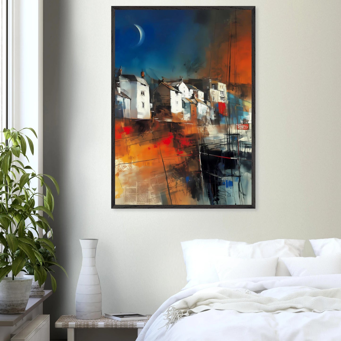 Port sous le Croissant de Lune — tableau encadré bois — vue 17 — art mural STNCL