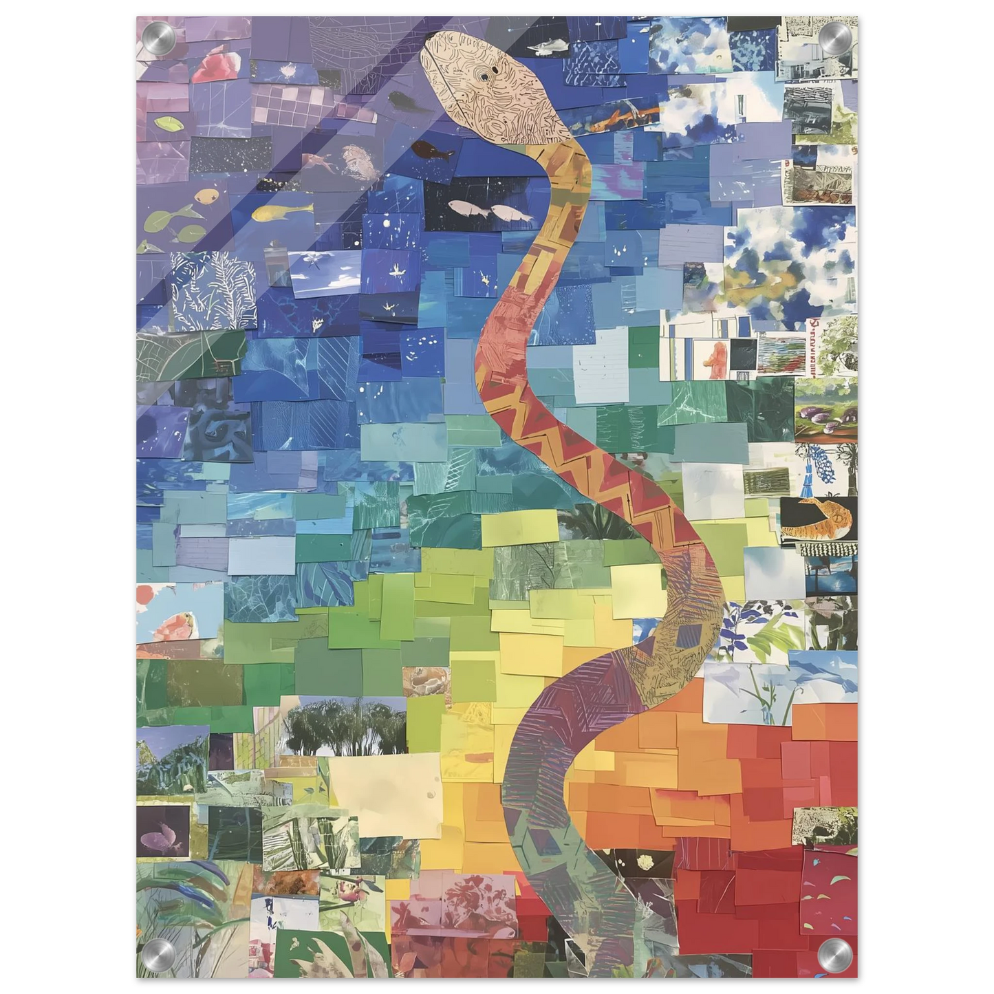 Serpent des Saisons — tableau plexiglas — vue 4 — art mural STNCL