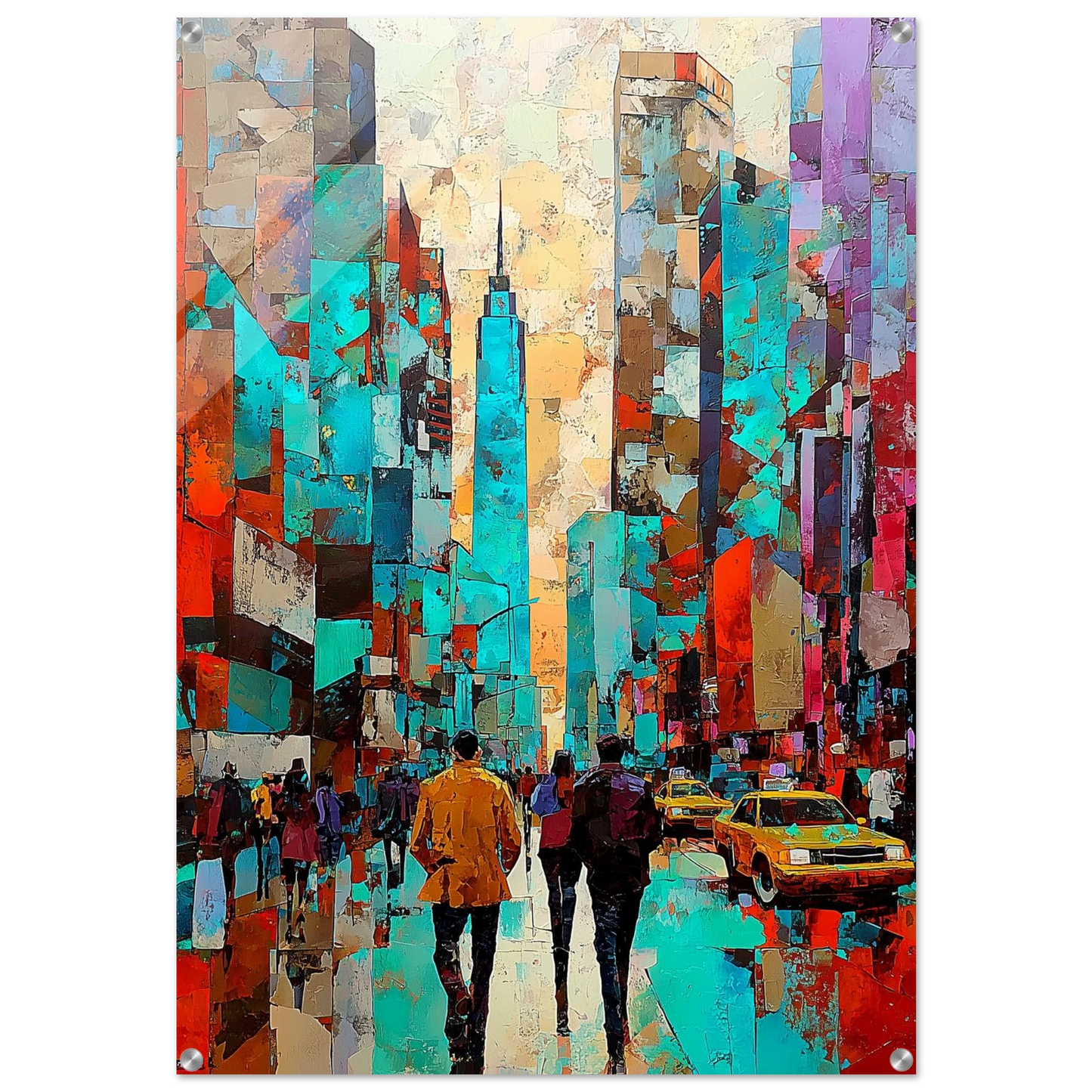 Deux Silhouettes en Ville — tableau plexiglas — art mural STNCL
