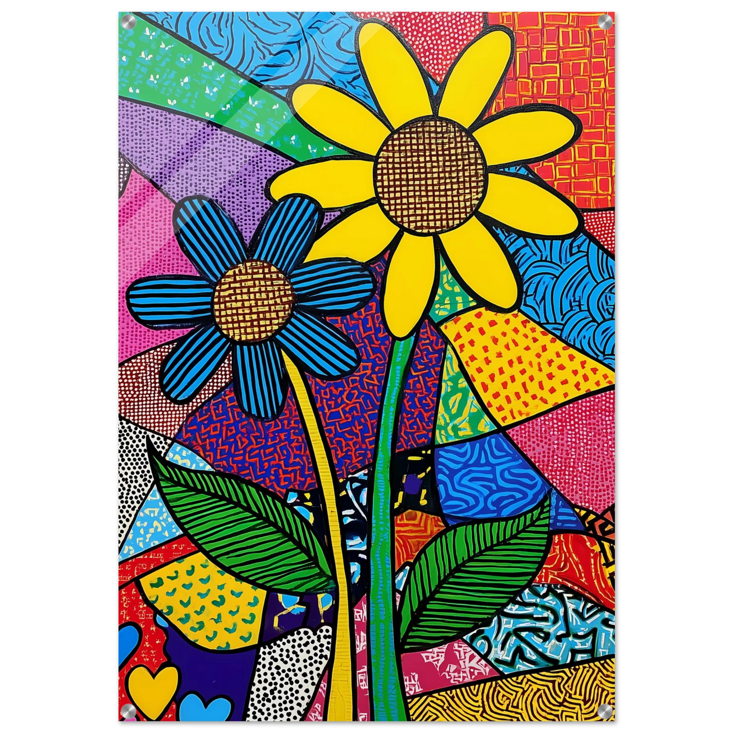 Deux Fleurs en Fête — tableau plexiglas — art mural STNCL