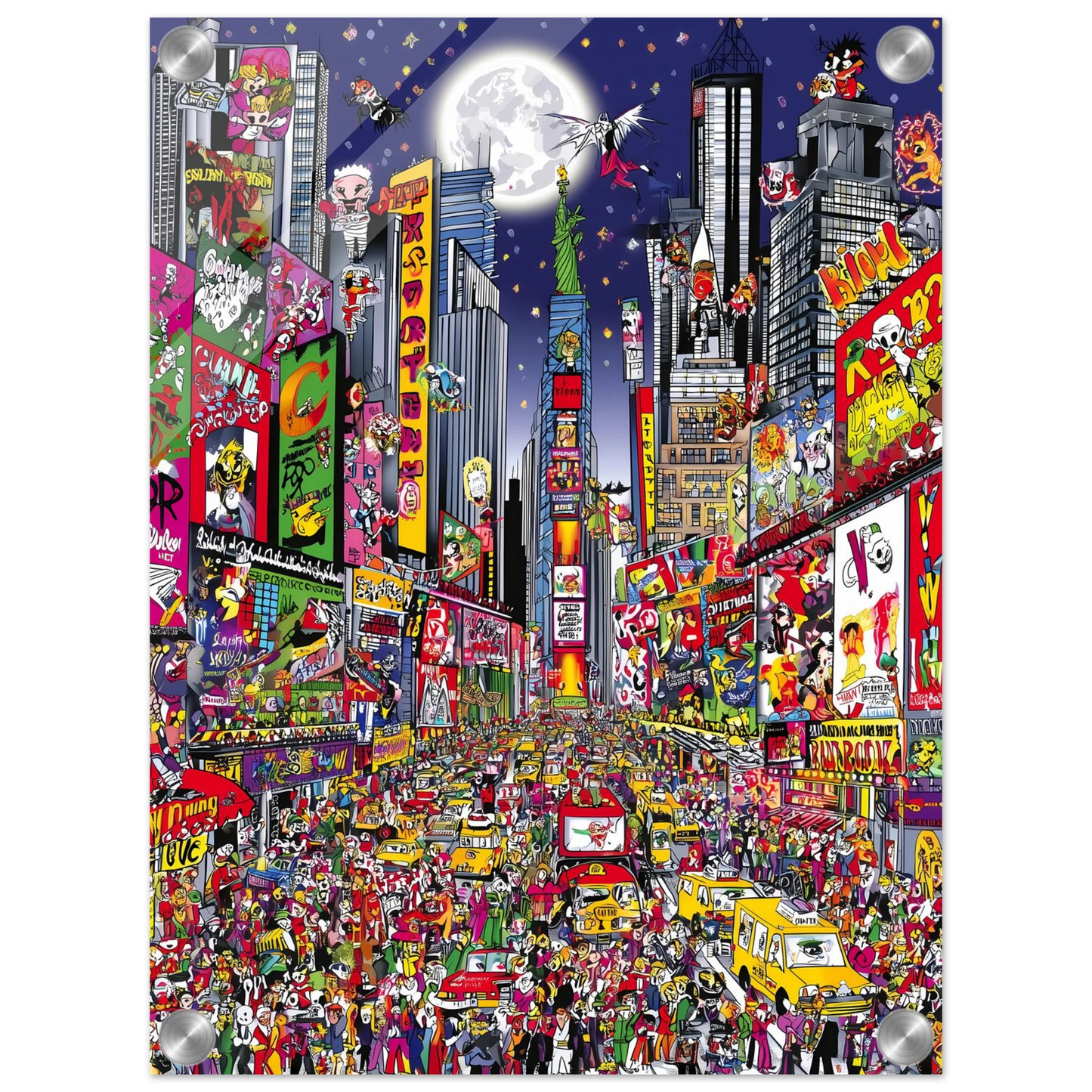 Times Square en Fête — tableau plexiglas — vue 3 — art mural STNCL