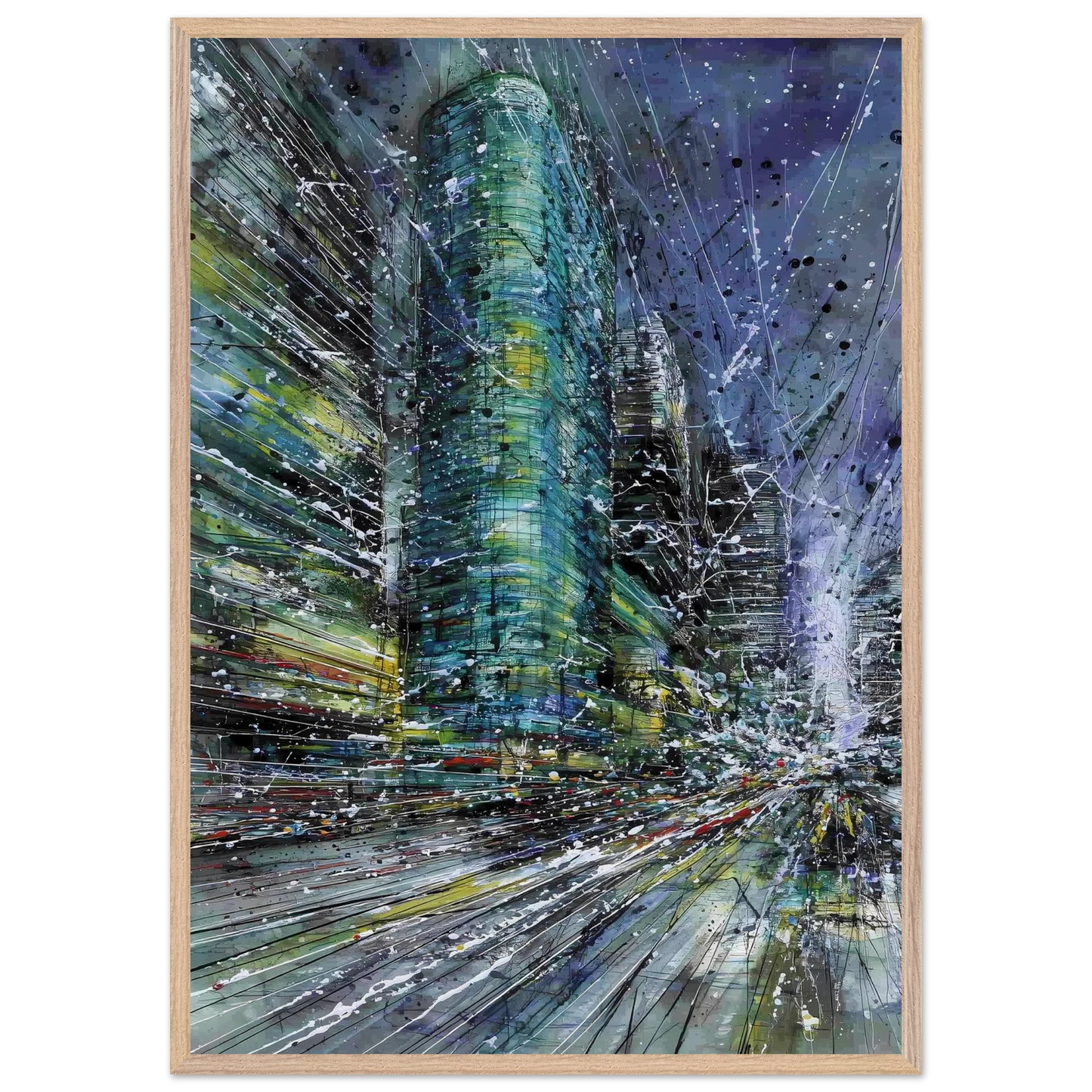 Vertige de la Cité — tableau encadré bois — vue 6 — art mural STNCL