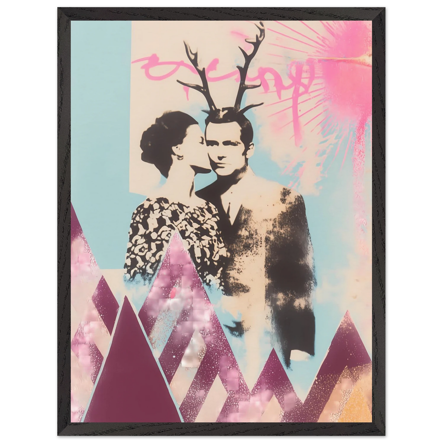 Le Couple aux Bois — tableau encadré bois — vue 15 — art mural STNCL