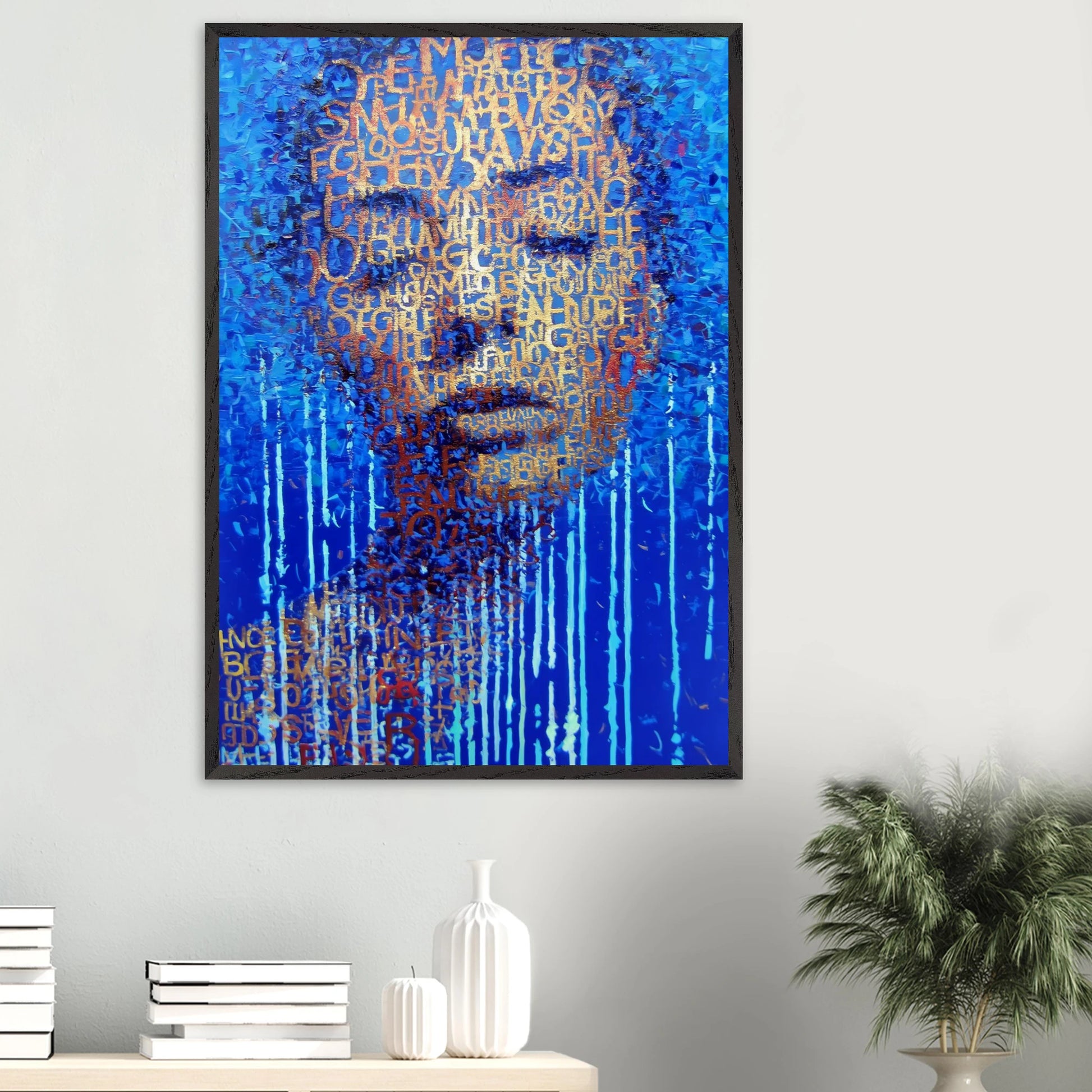 Visage de Lettres — tableau encadre bois — vue 16 — art mural STNCL