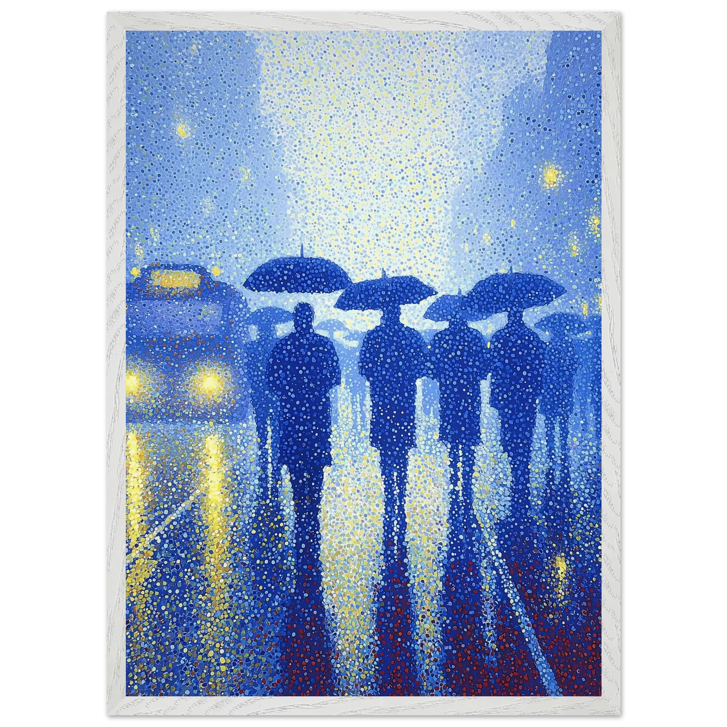 Pluie en Pointillés — tableau encadré bois — vue 11 — art mural STNCL