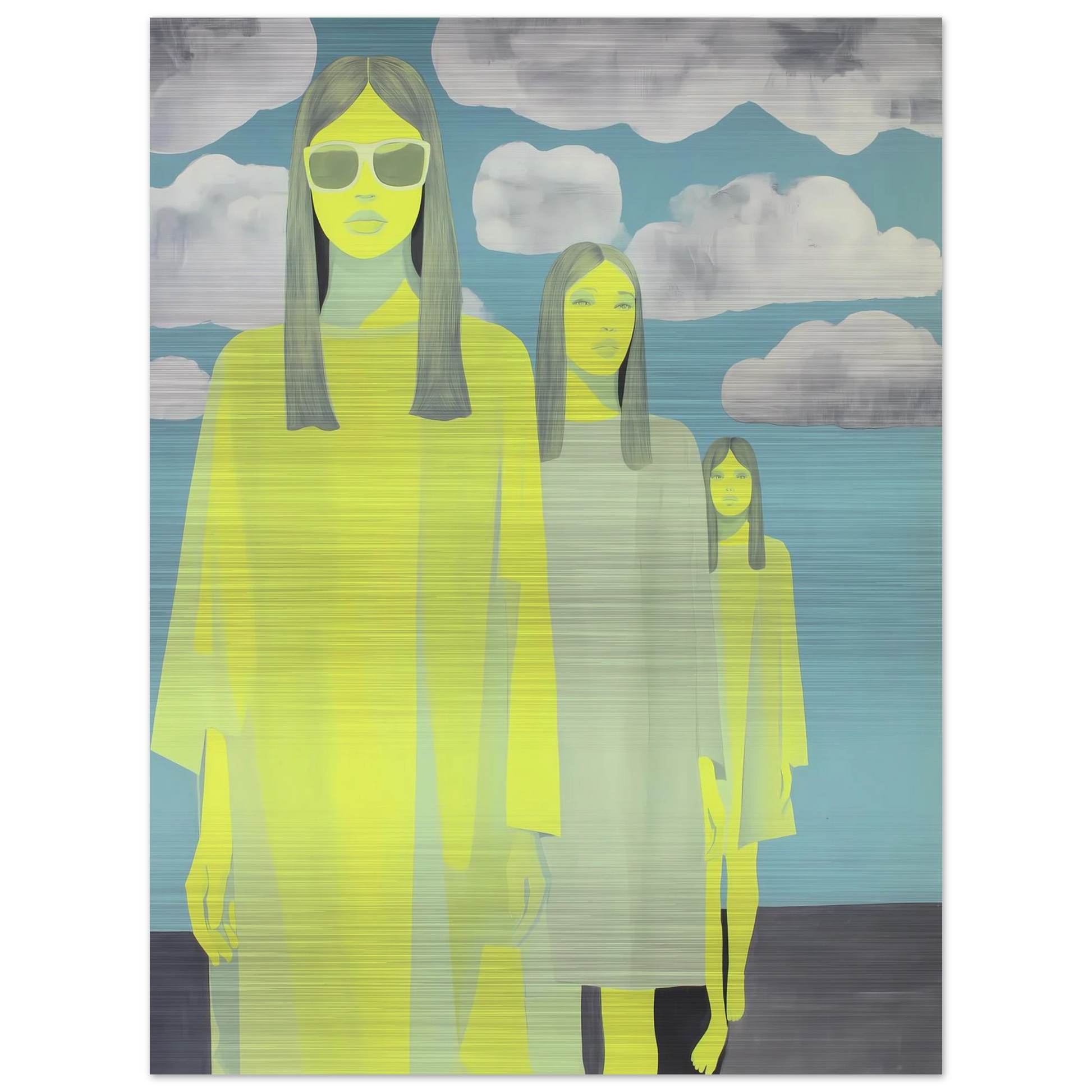 Les Trois Silhouettes — tableau aluminium — vue 5 — art mural STNCL