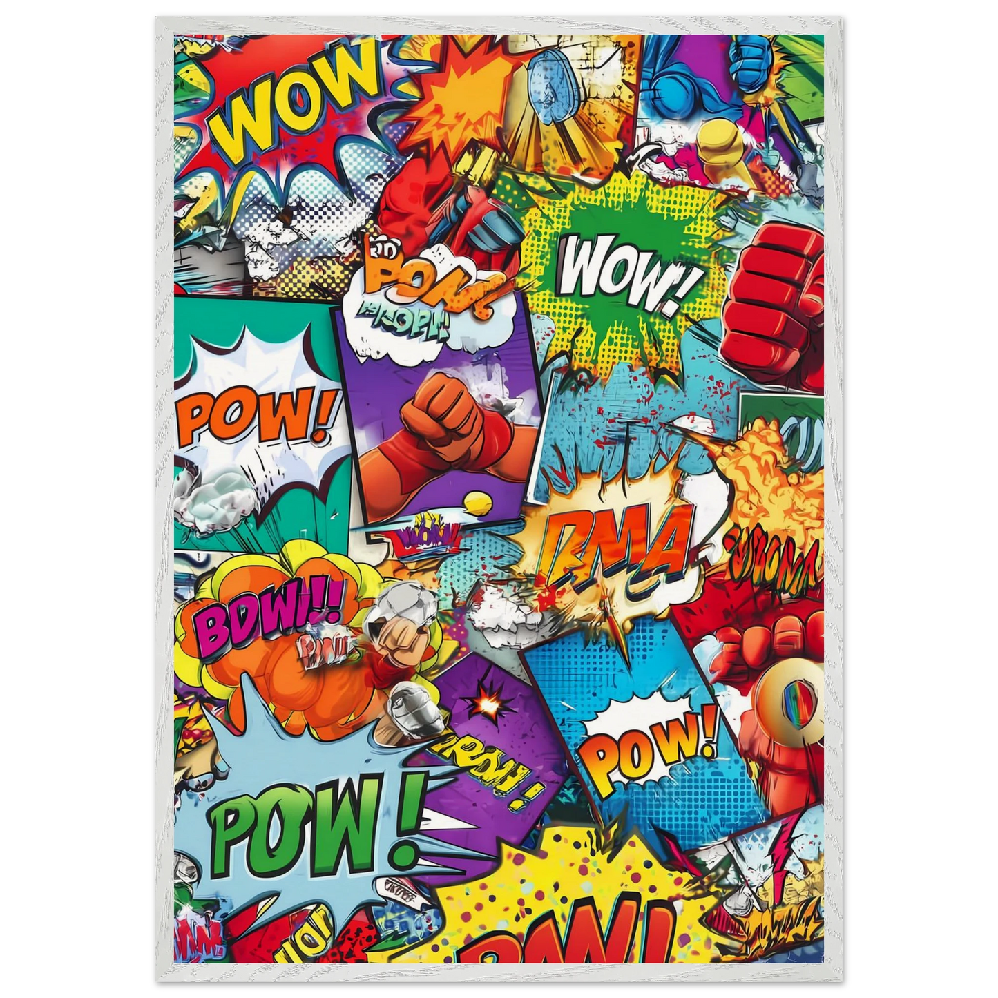 Explosion Pop Art — tableau encadre bois — vue 5 — art mural STNCL