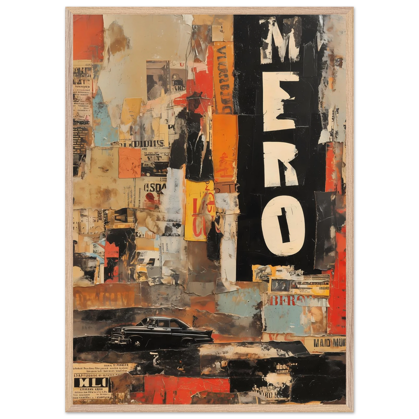 Affiches Lacérées — tableau encadré bois — vue 6 — art mural STNCL