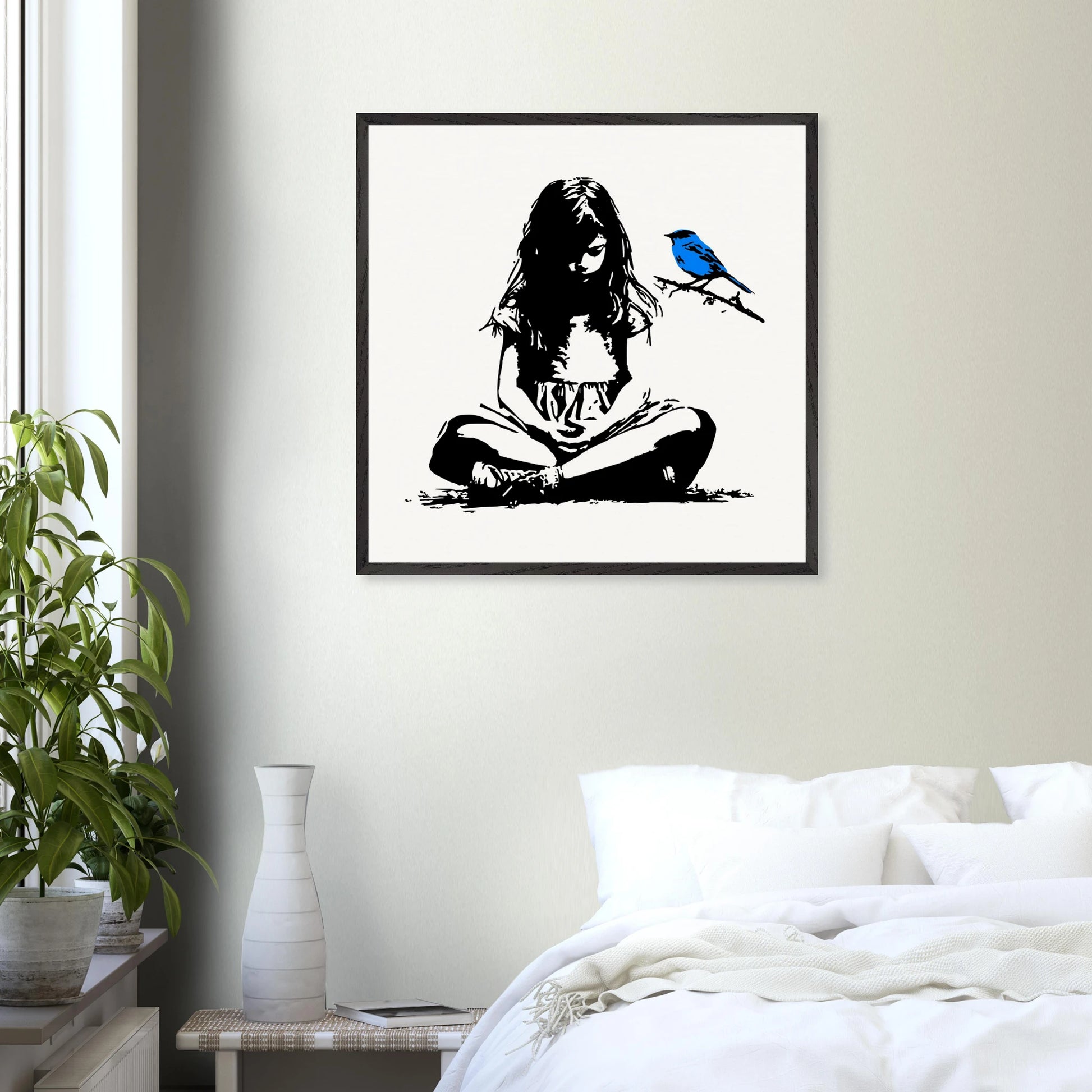 L'Oiseau Bleu — tableau encadré bois — vue 14 — art mural STNCL