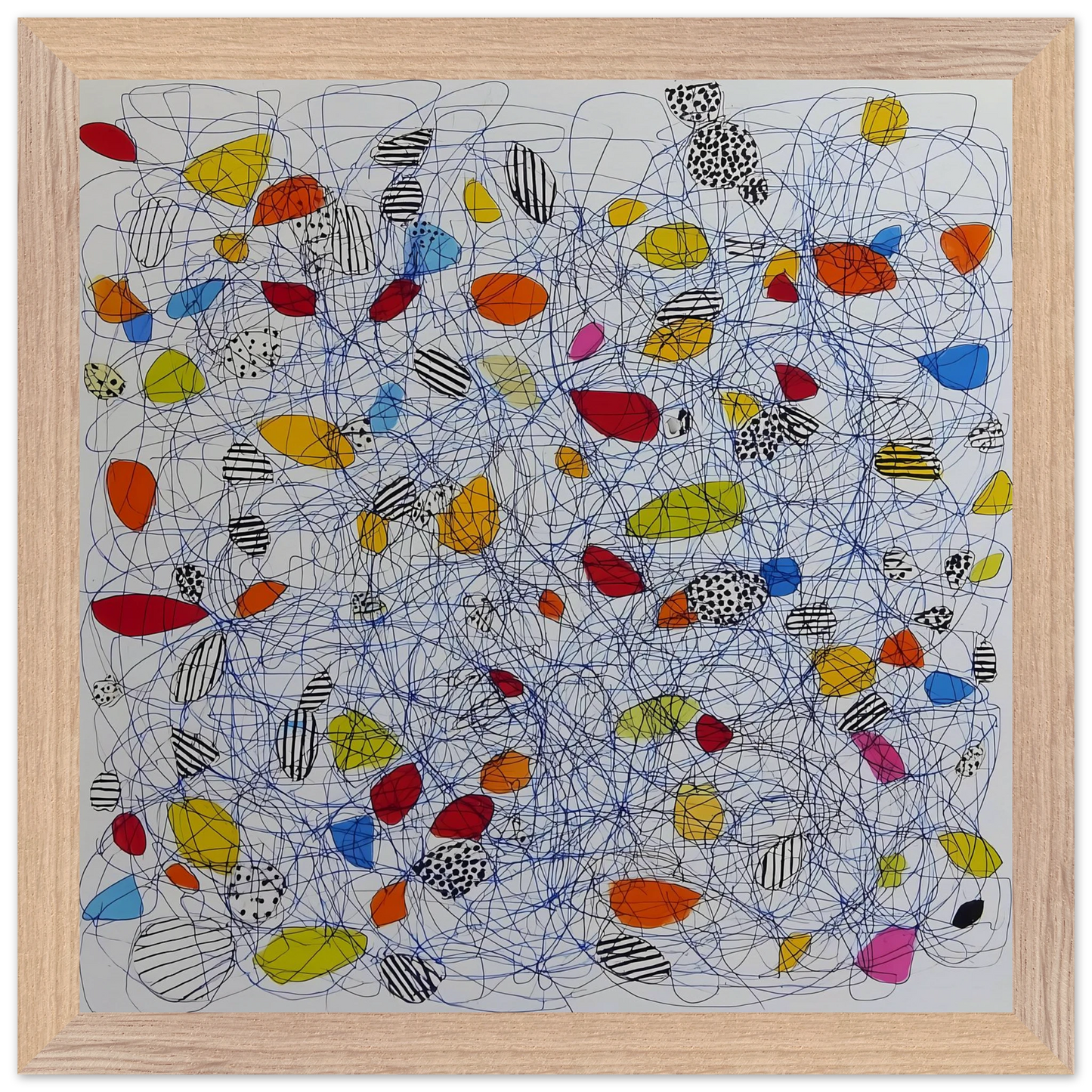 Pelote et Galets — tableau encadré bois — vue 7 — art mural STNCL