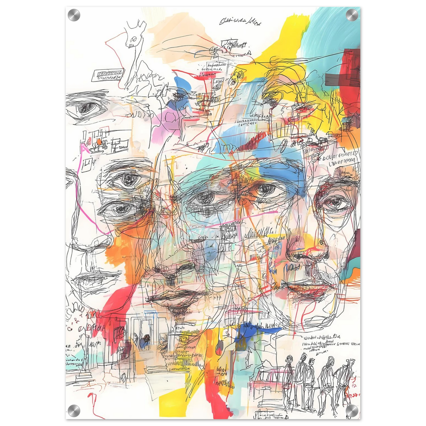 Carnet de Visages — tableau plexiglas — vue 2 — art mural STNCL