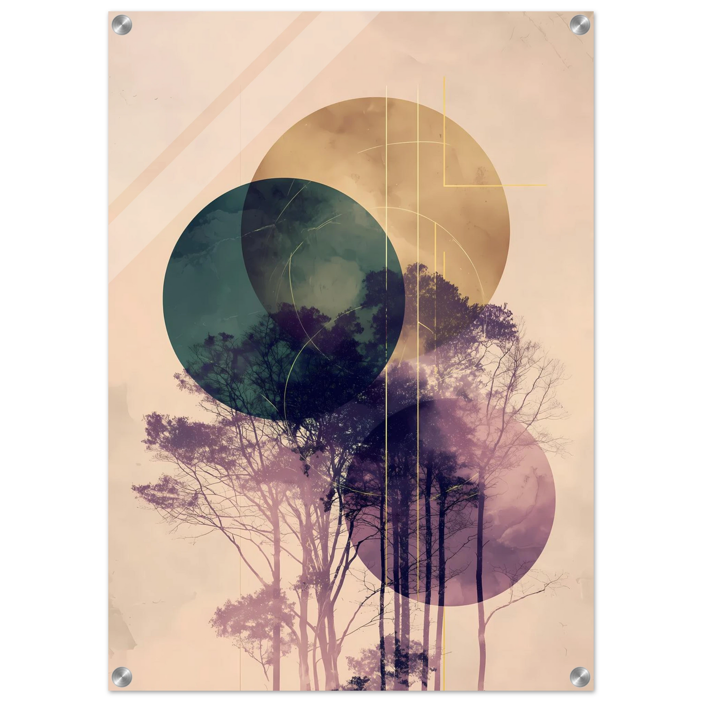Forêt sous les Lunes — tableau plexiglas — vue 2 — art mural STNCL