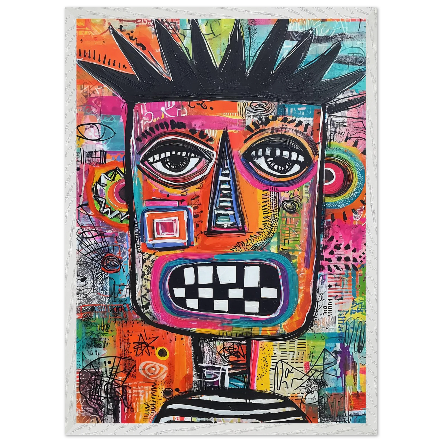 Masque Brut — tableau encadre bois — vue 11 — art mural STNCL