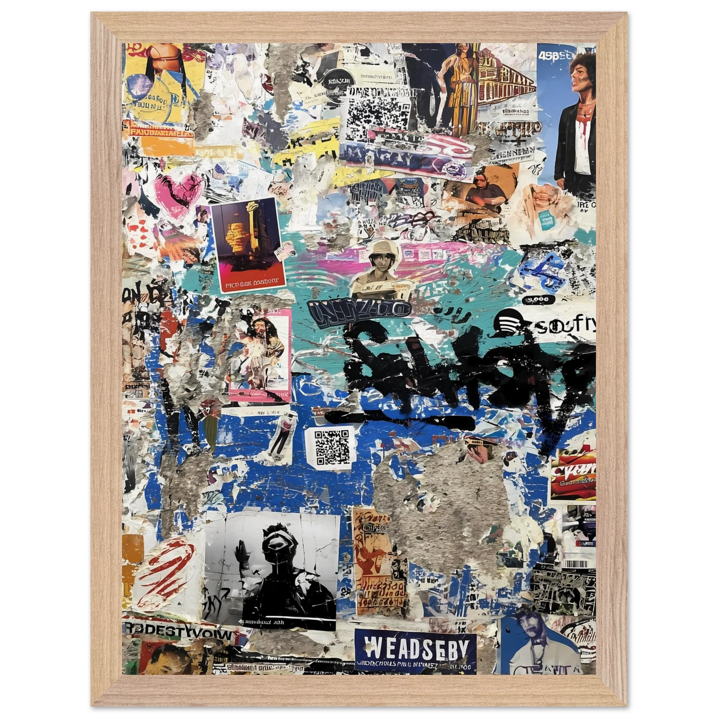 Le Mur Affiché — tableau encadré bois — vue 12 — art mural STNCL