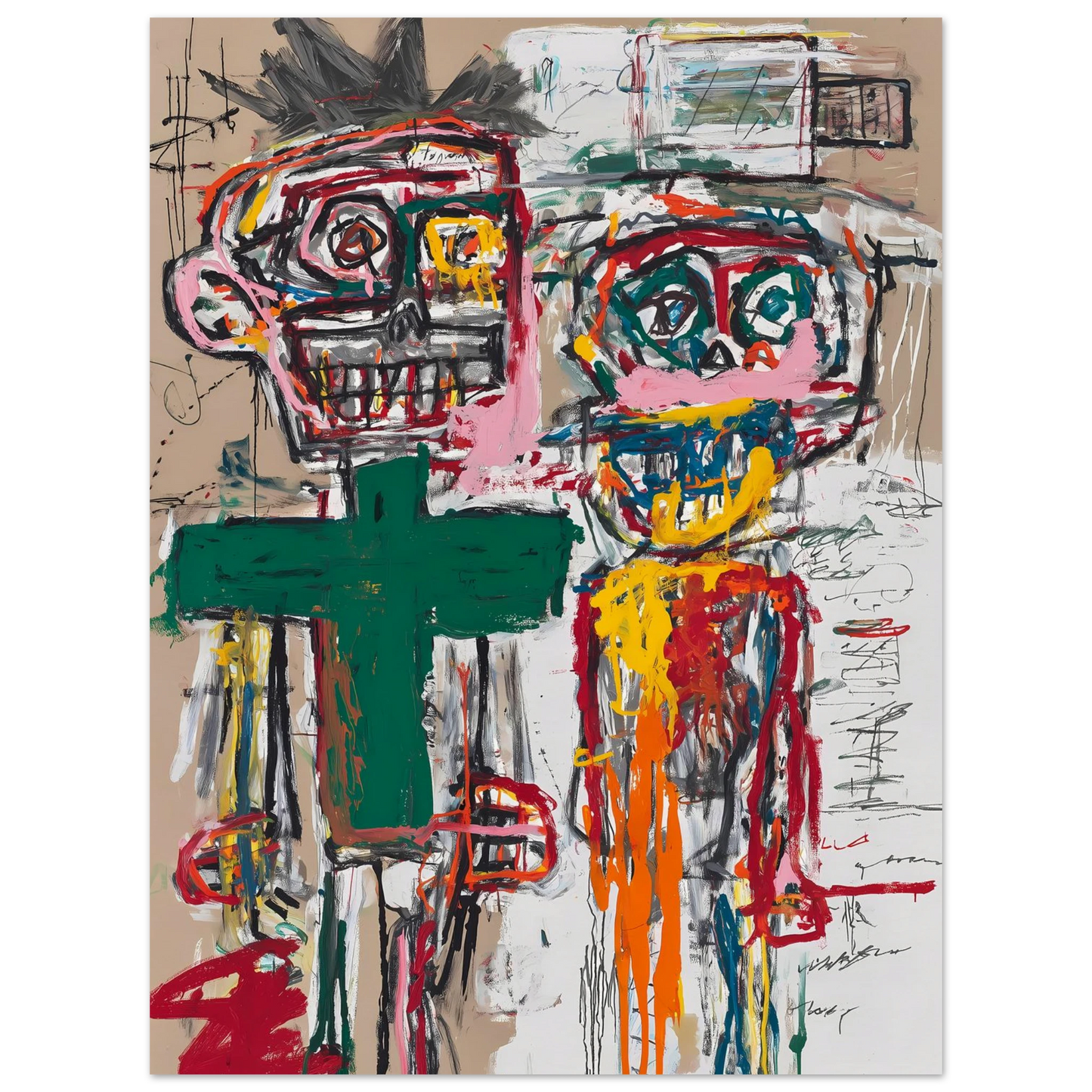 Deux Totems — affiche d'art — vue 2 — art mural STNCL