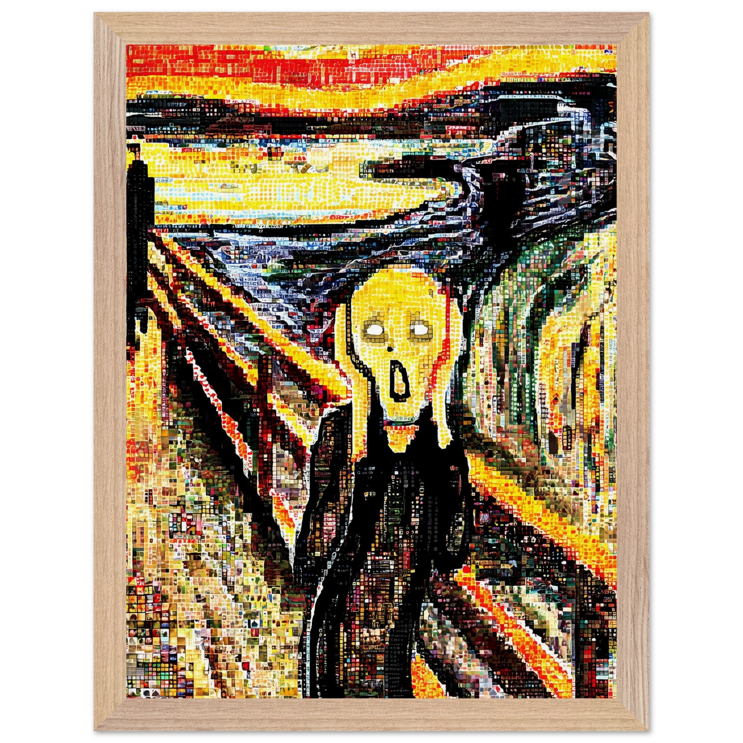 Le Cri en Mosaïque — tableau encadré bois — vue 12 — art mural STNCL
