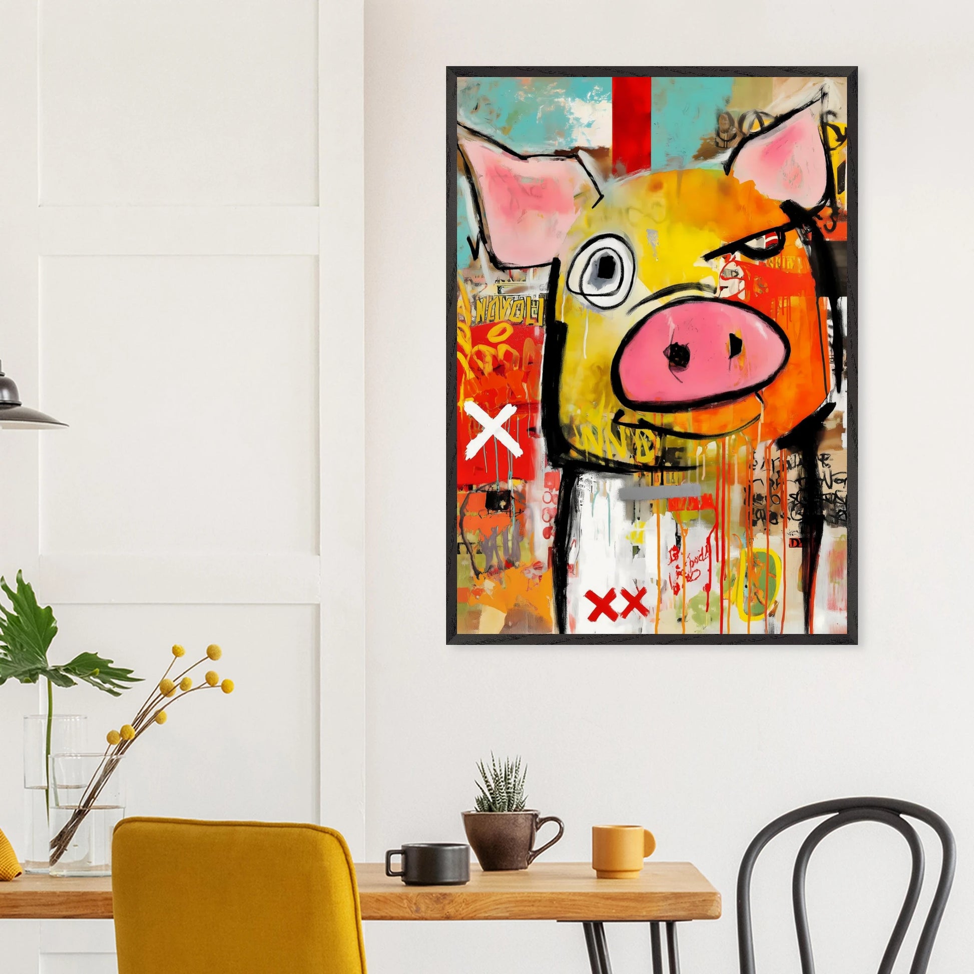 Le Cochon Bougon — tableau encadré bois — vue 18 — art mural STNCL