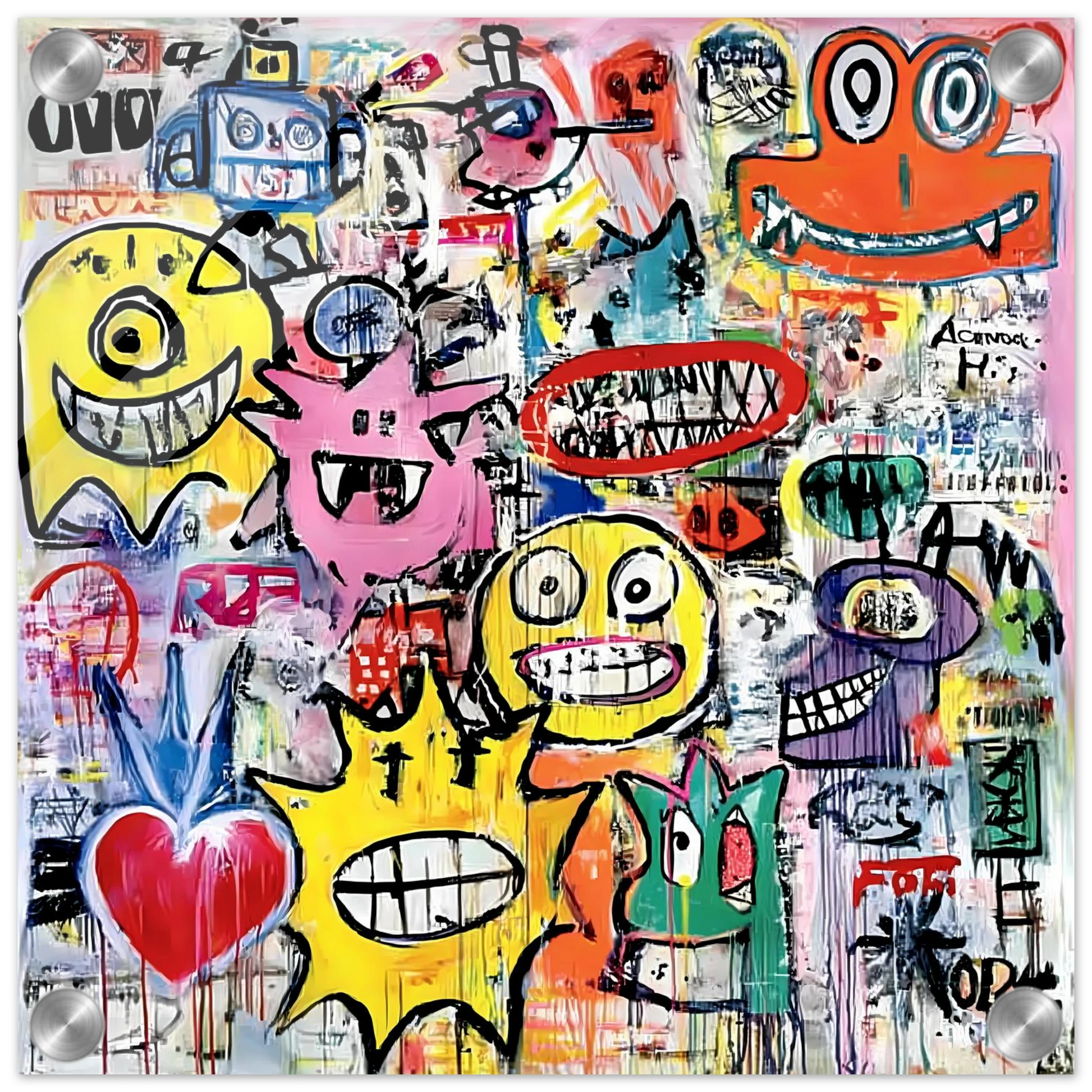 Le Mur aux Monstres — tableau plexiglas — vue 3 — art mural STNCL