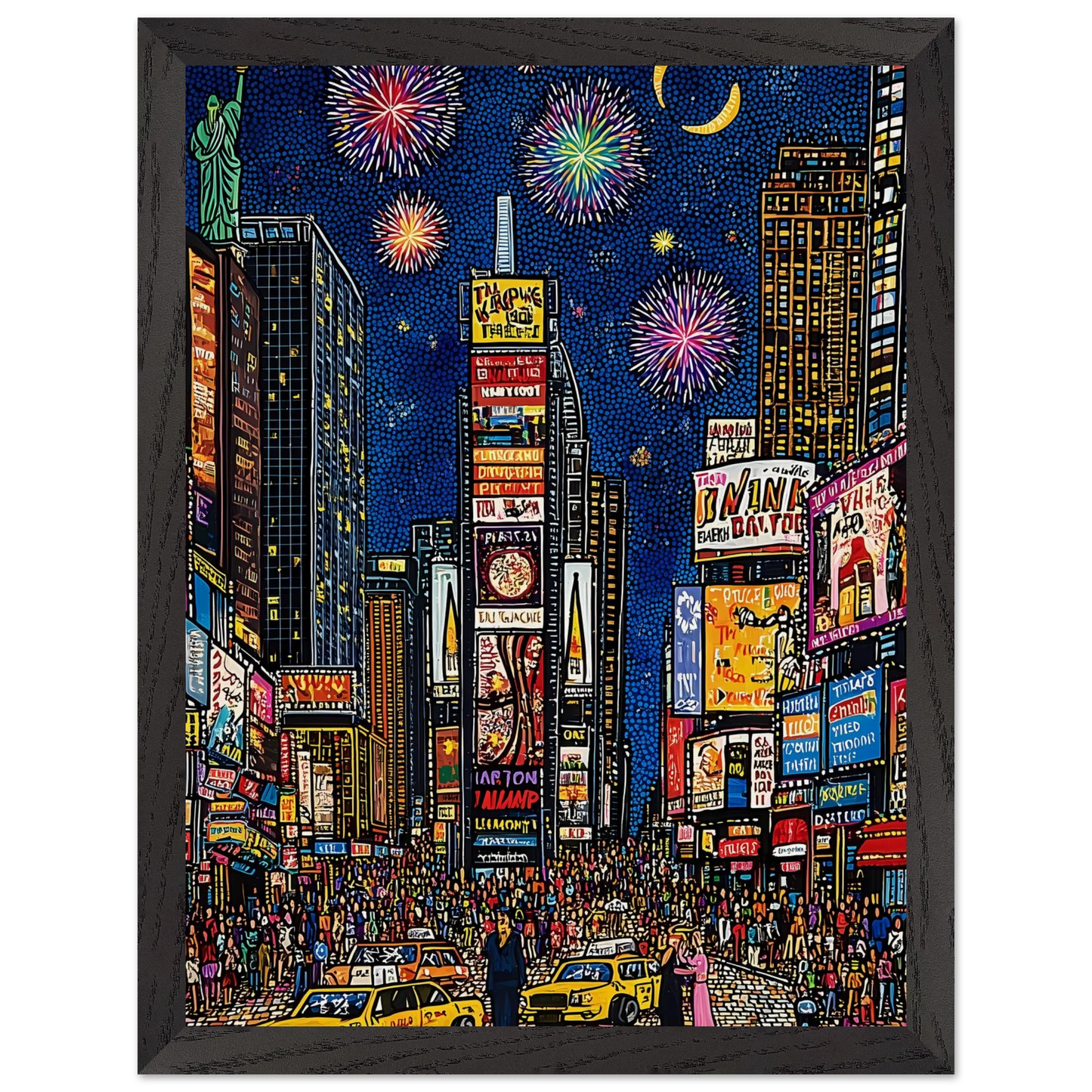 New York en Fête — tableau encadre bois — vue 4 — art mural STNCL