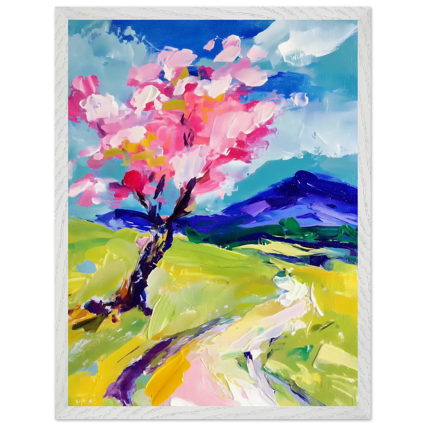 L'Arbre en Fleurs — tableau encadré bois — vue 8 — art mural STNCL