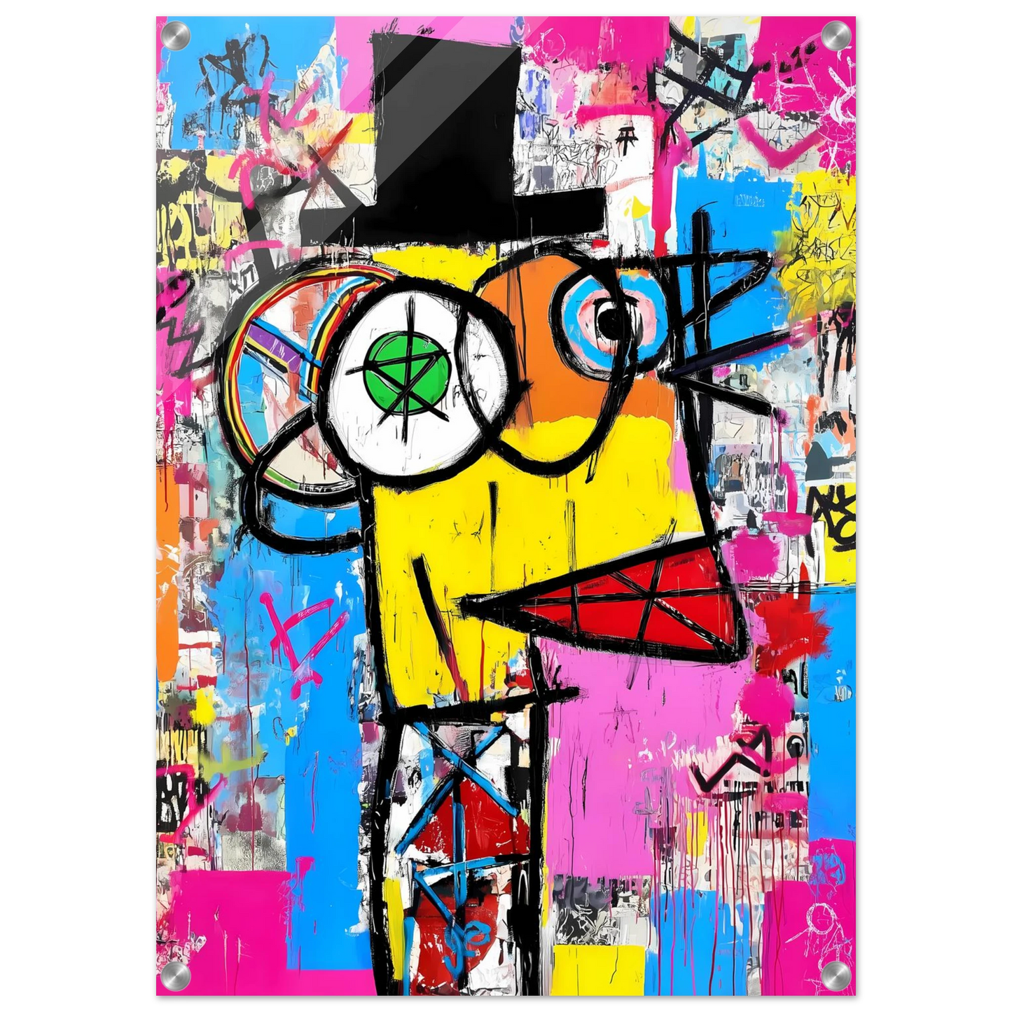 L'Homme au Chapeau Noir — tableau plexiglas — vue 2 — art mural STNCL