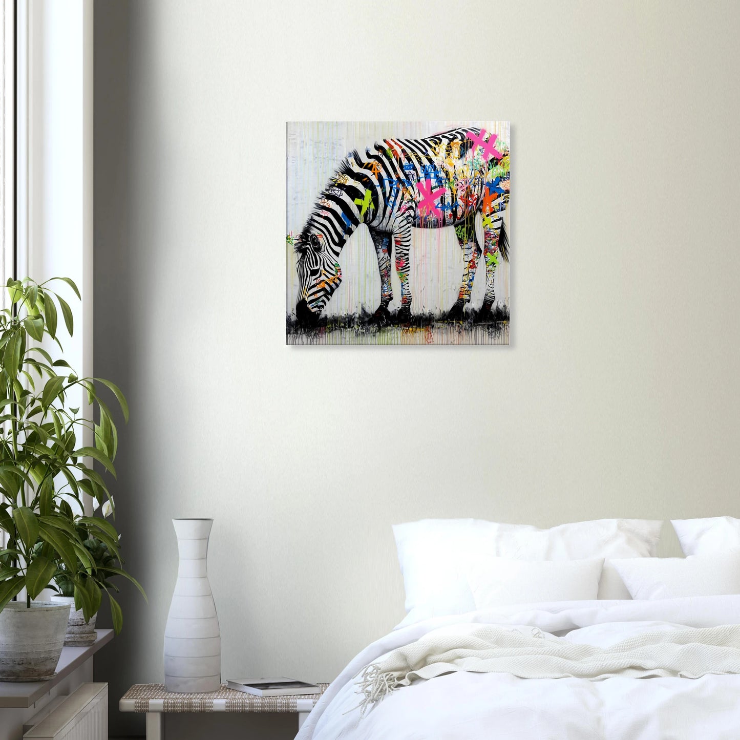 Zèbre Taggé — tableau sur toile — vue 6 — art mural STNCL