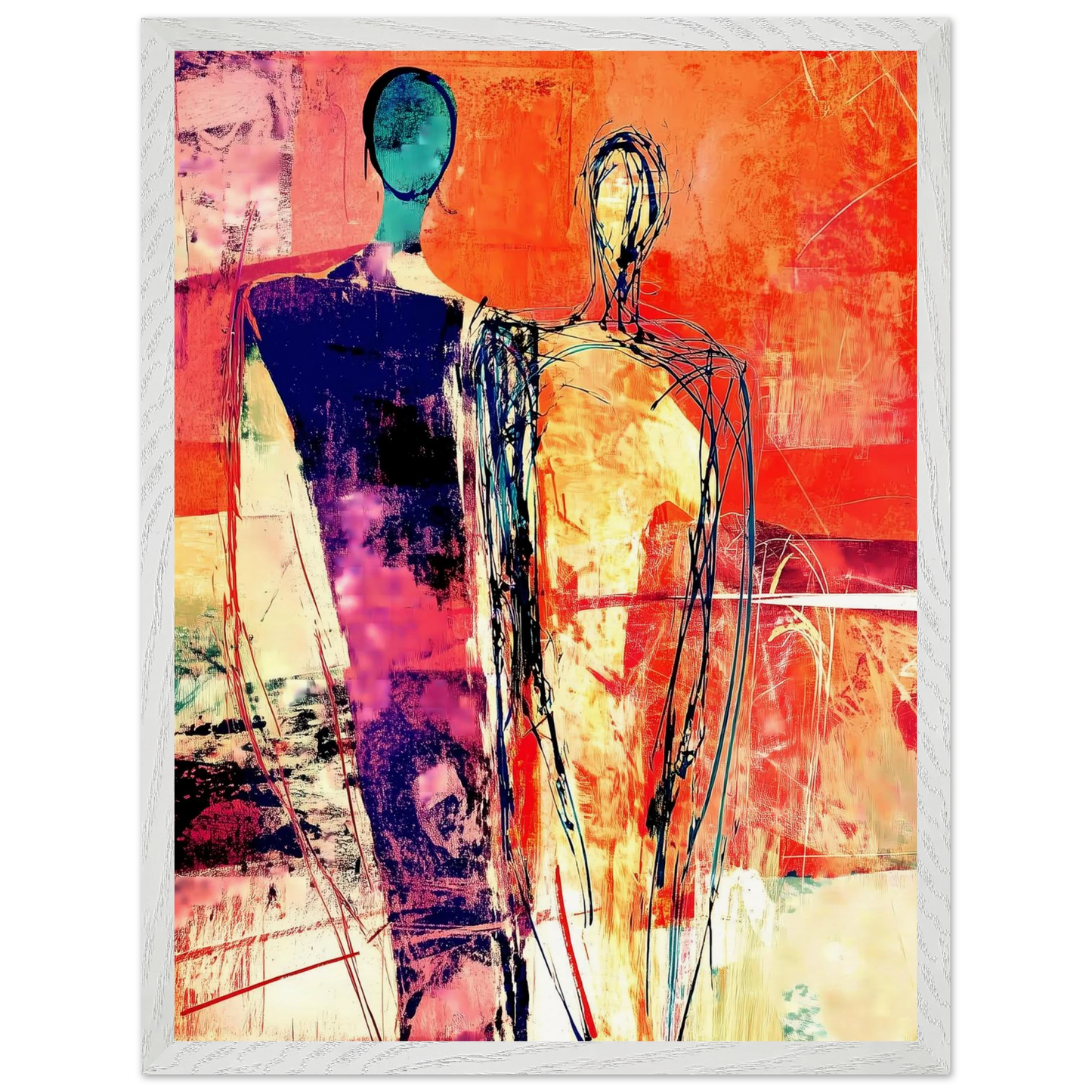 Deux Présences — tableau encadre bois — vue 8 — art mural STNCL
