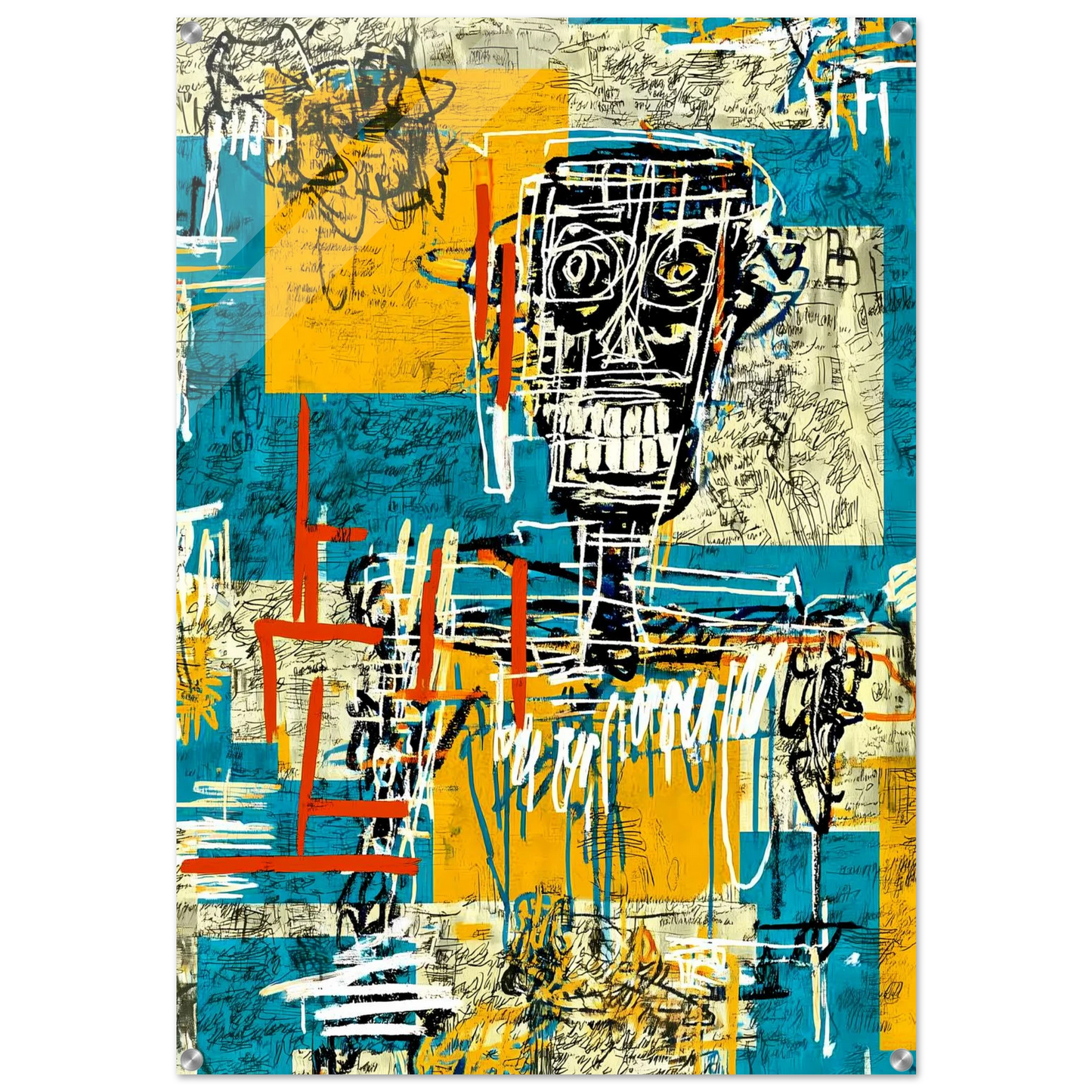 Visage Griffé — tableau plexiglas — art mural STNCL