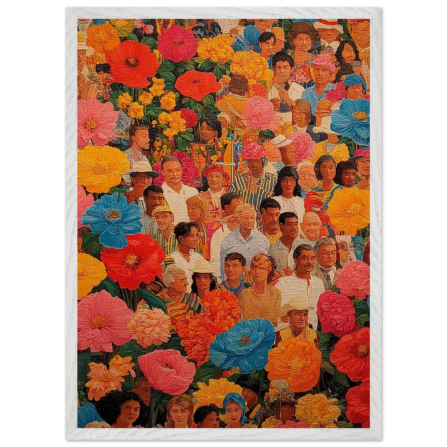 Jardin des Visages — tableau encadré bois — vue 11 — art mural STNCL