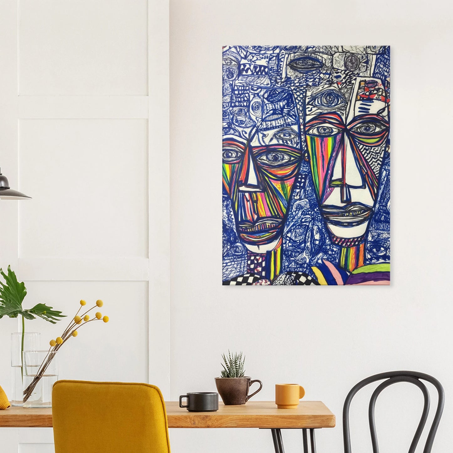 Deux Visages au Feutre — tableau sur toile — vue 8 — art mural STNCL