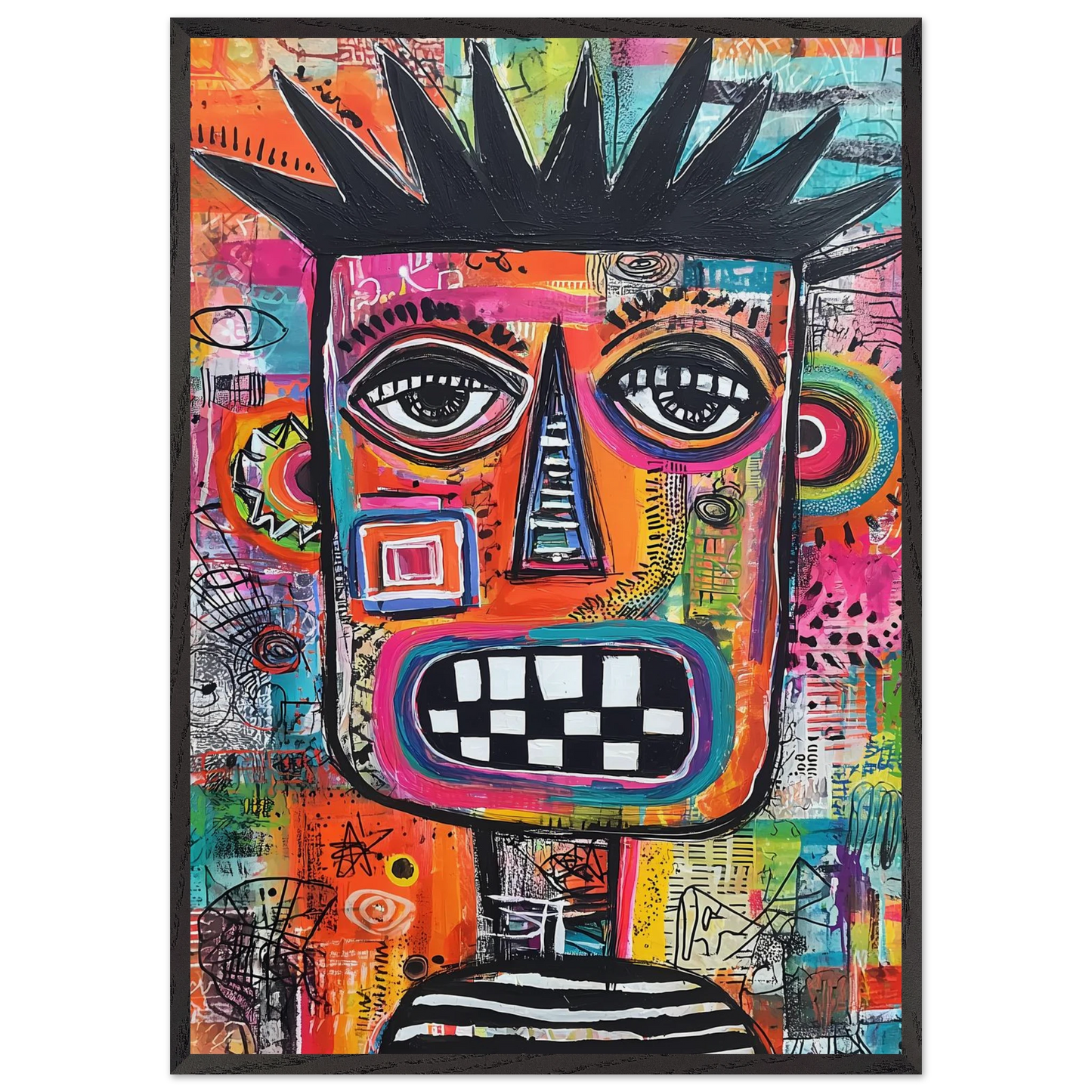 Masque Brut — tableau encadre bois — art mural STNCL