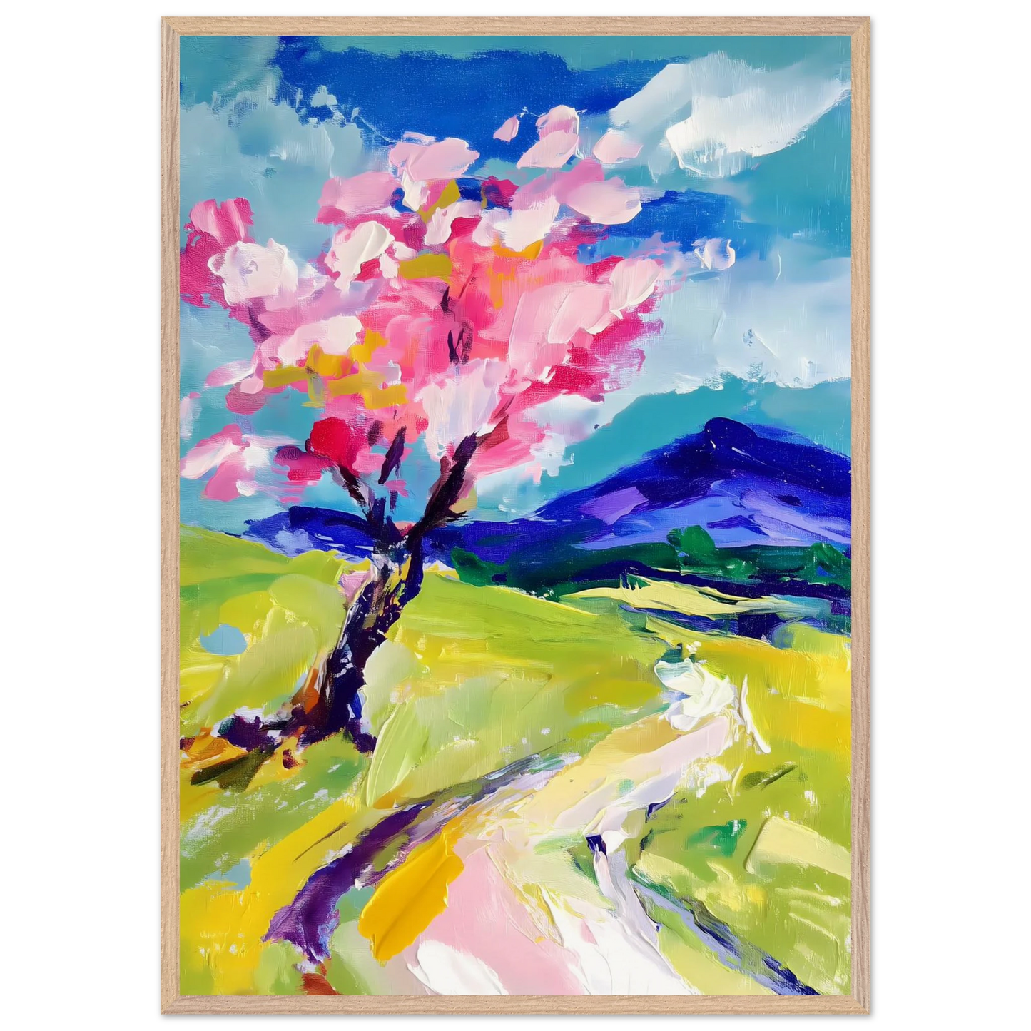 L'Arbre en Fleurs — tableau encadré bois — vue 6 — art mural STNCL